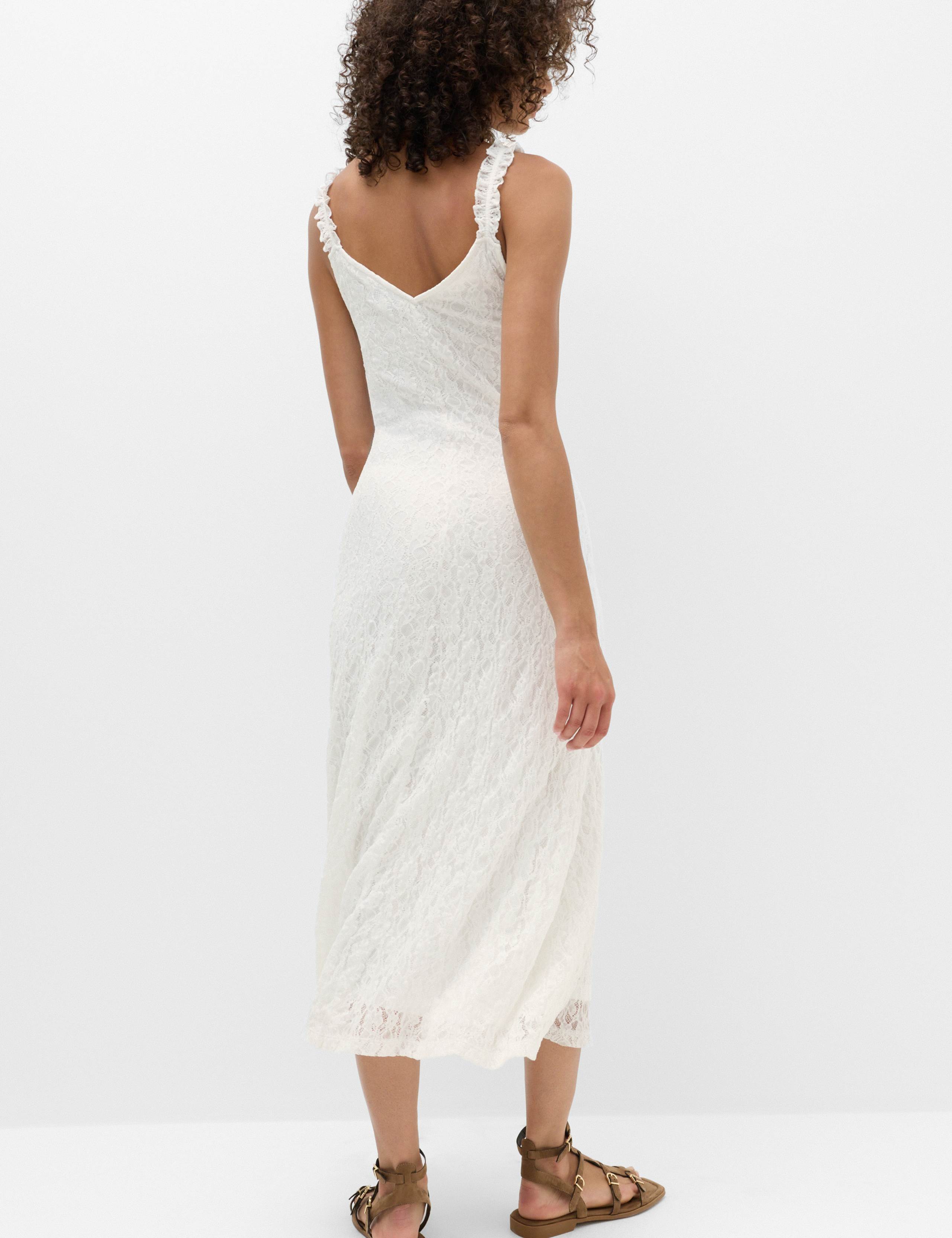 Jersey Lace Trim Midi Bodycon Dress 4 of 6