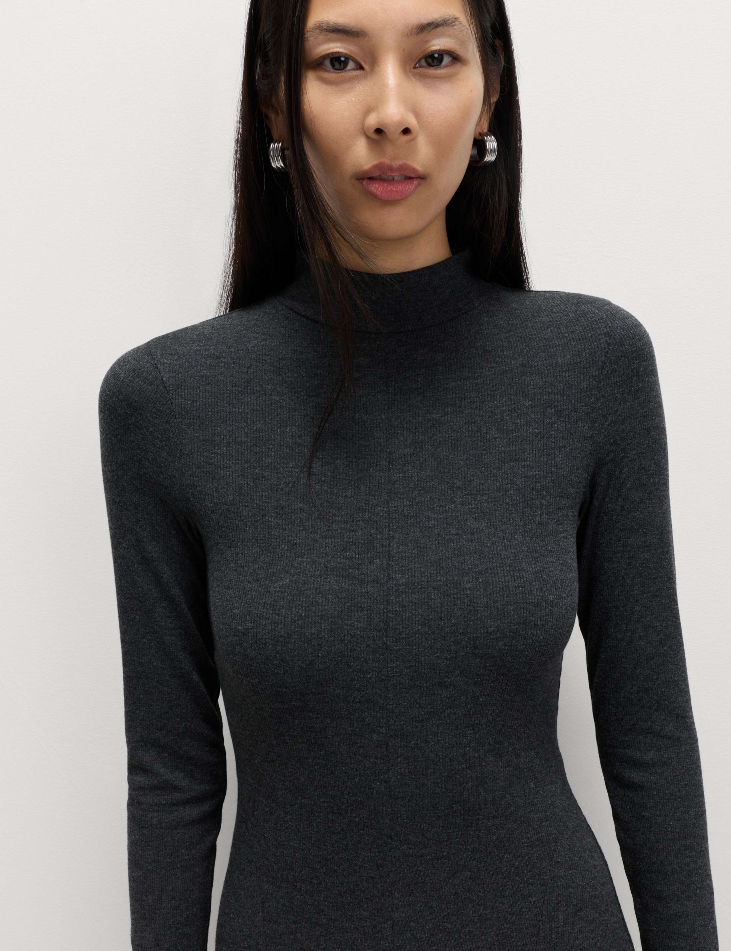 Jersey Ribbed Midi Skater Dress 4 of 6