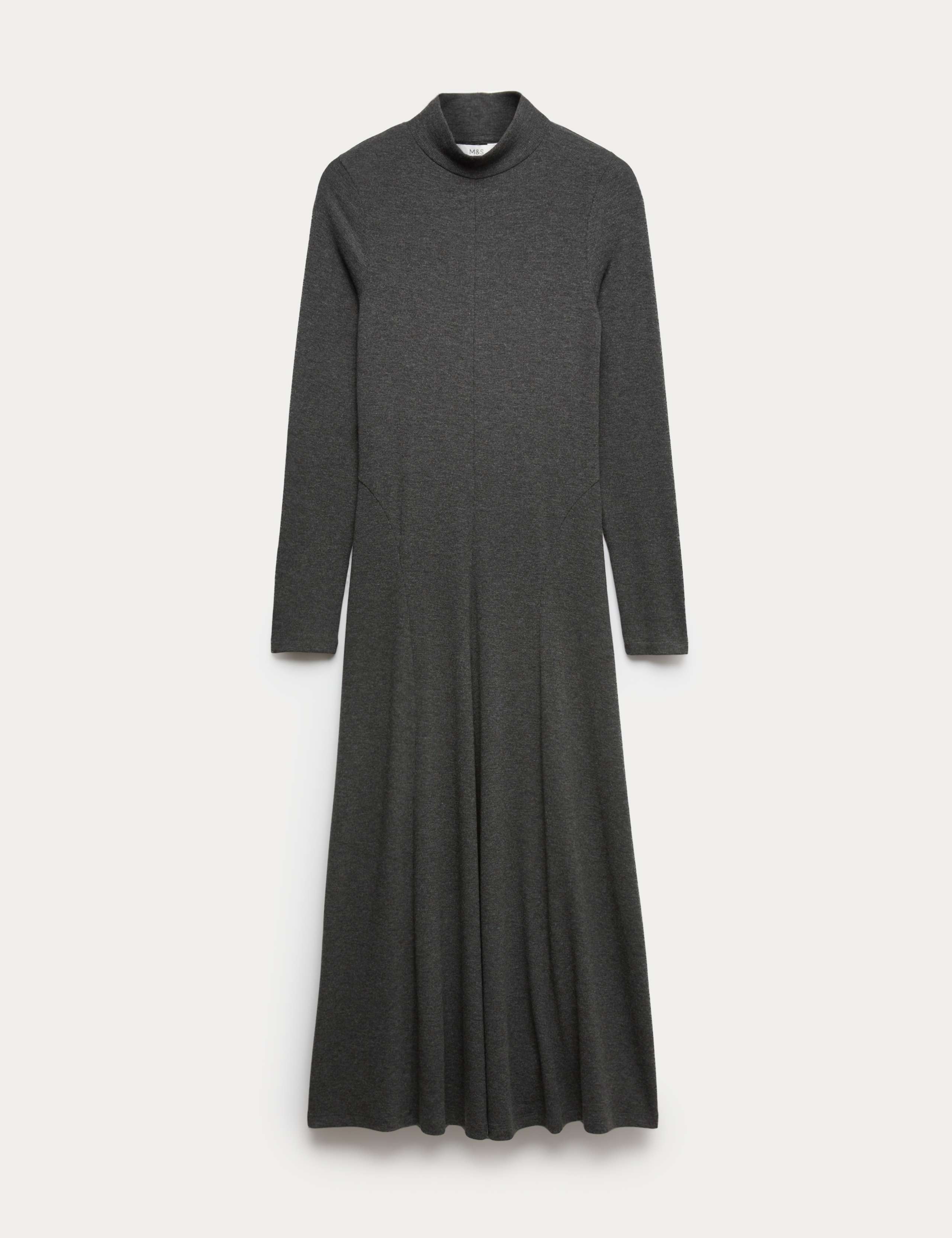 Jersey Ribbed Midi Column Dress 2 of 6