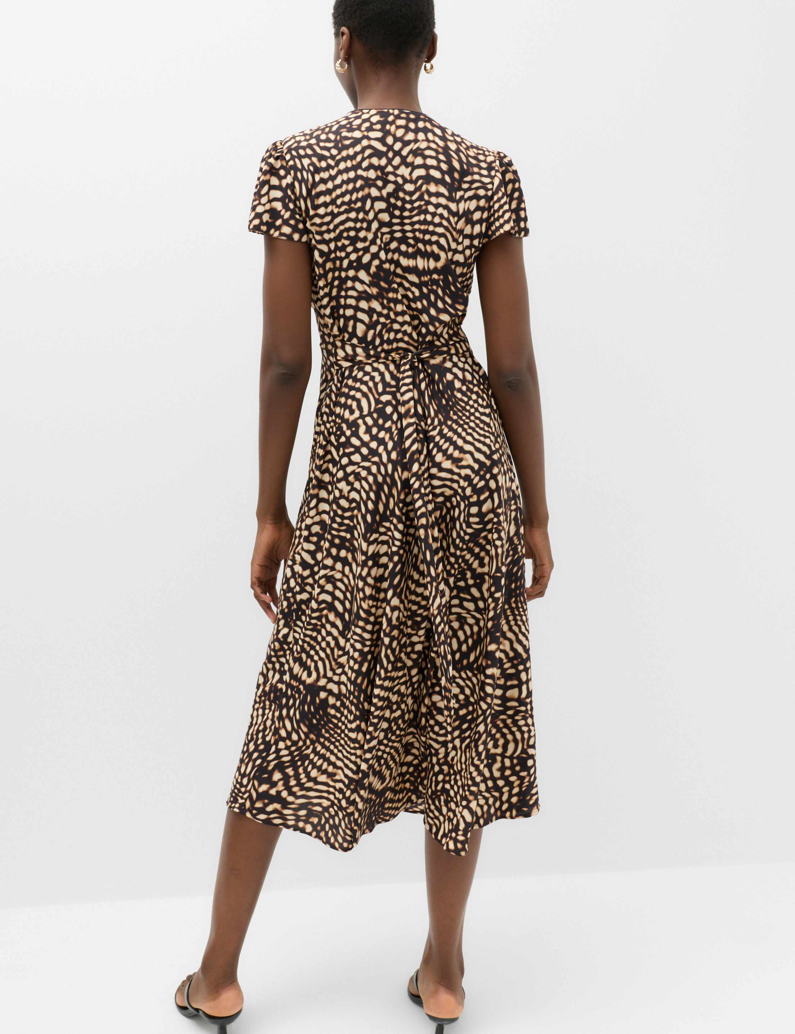 Animal Print V-Neck Midi Tea Dress 6 of 6