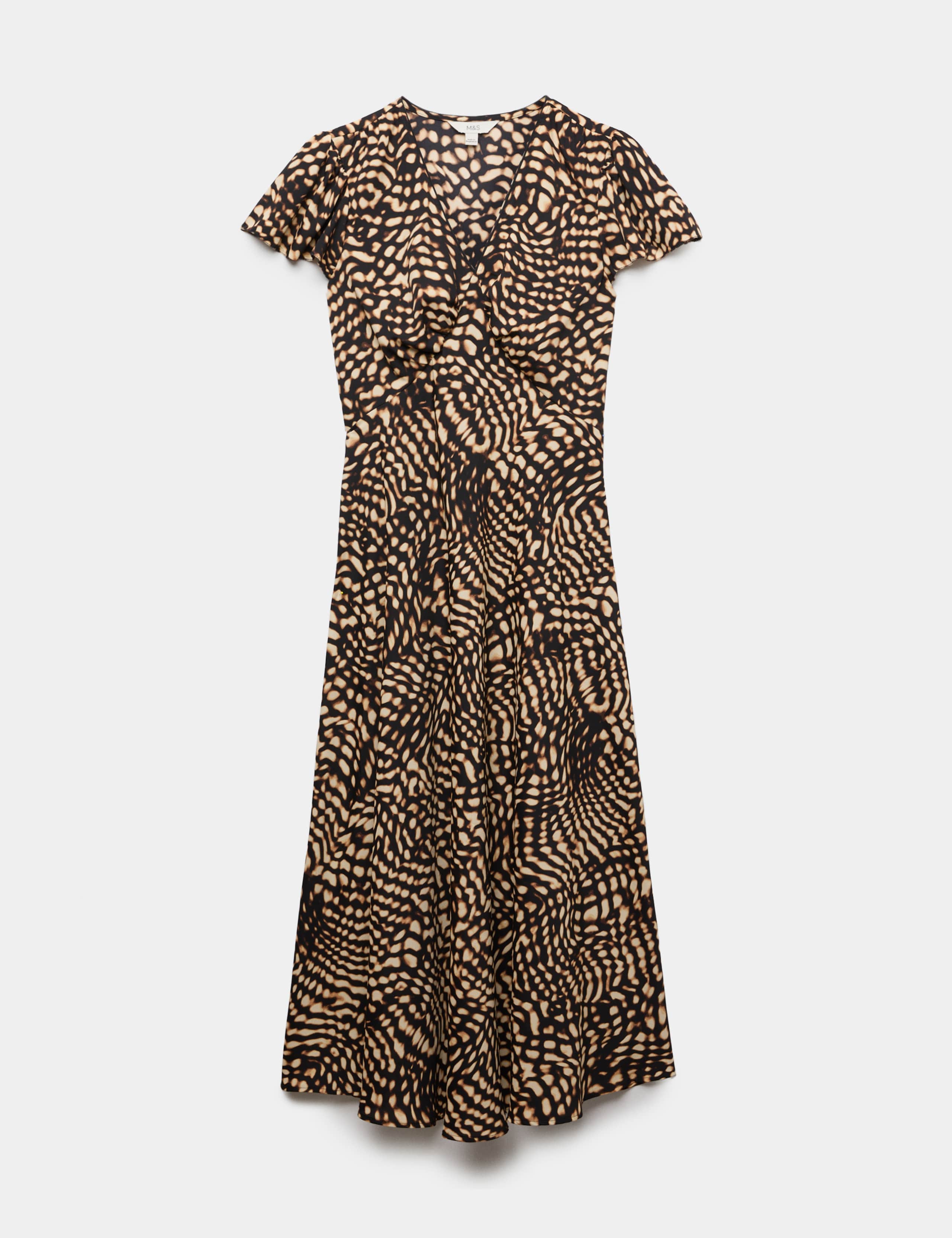 Animal Print V-Neck Midi Tea Dress 2 of 6