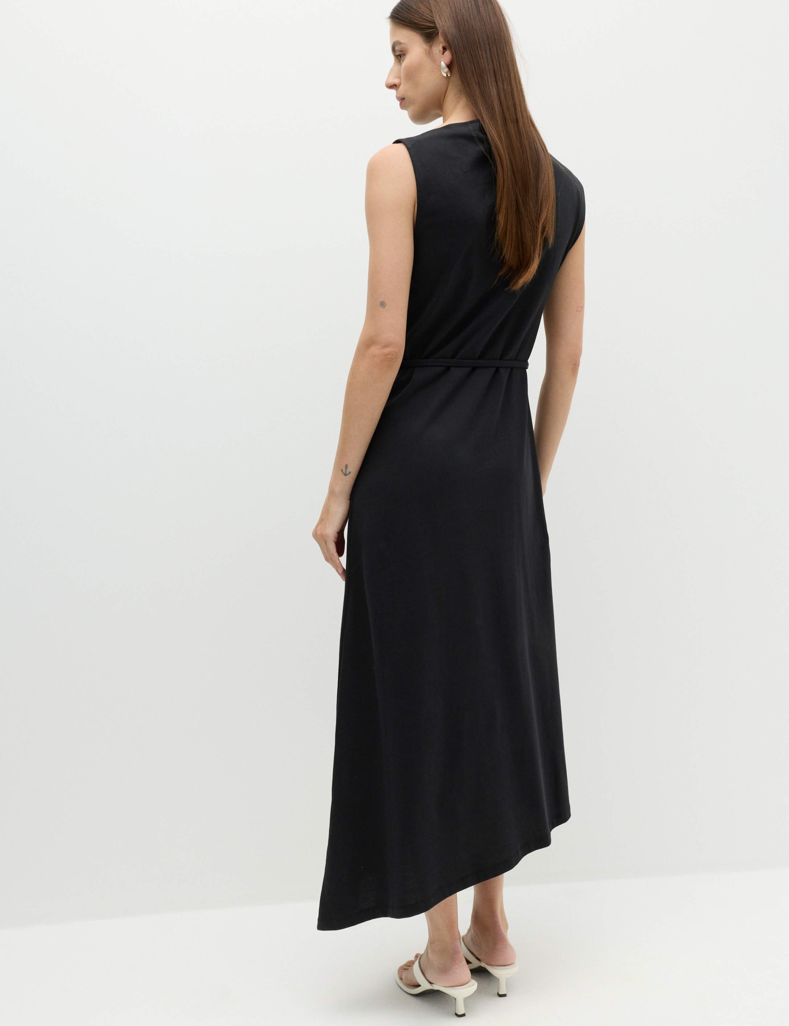 Pure Cotton Tie Waist Midi Column Dress 4 of 6