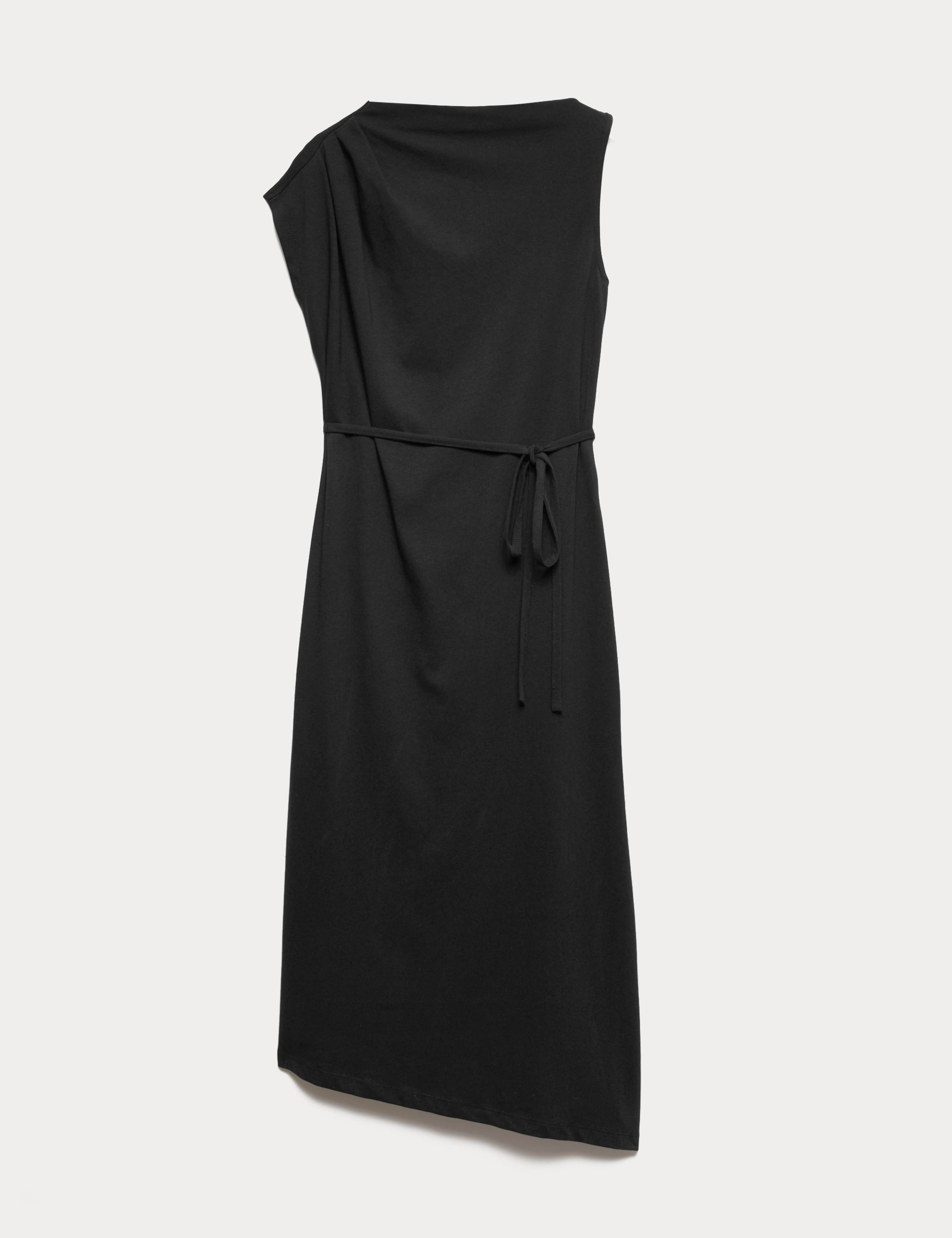 Pure Cotton Tie Waist Midi Column Dress 2 of 6