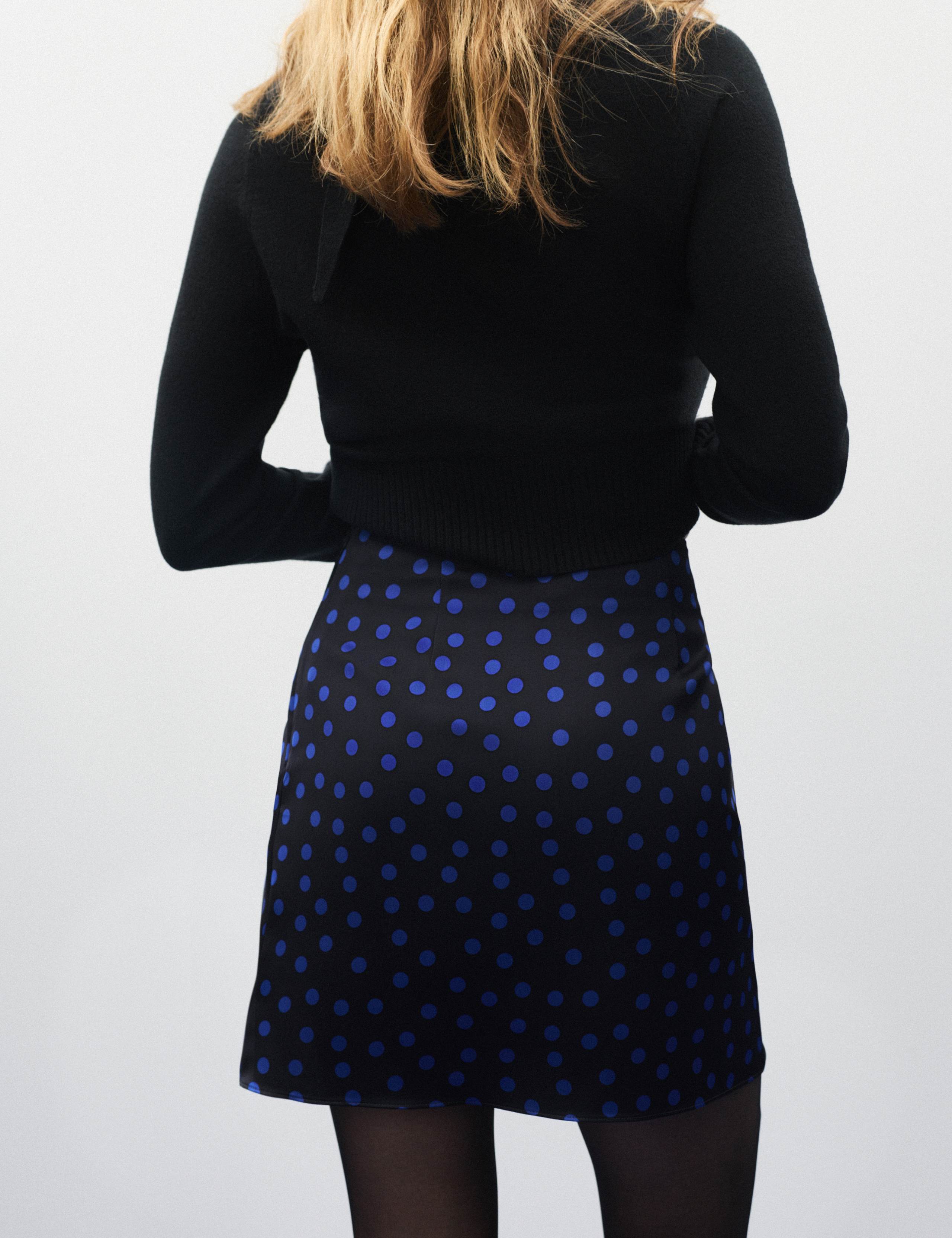 Satin Polka Dot Mini Pencil Skirt 5 of 8