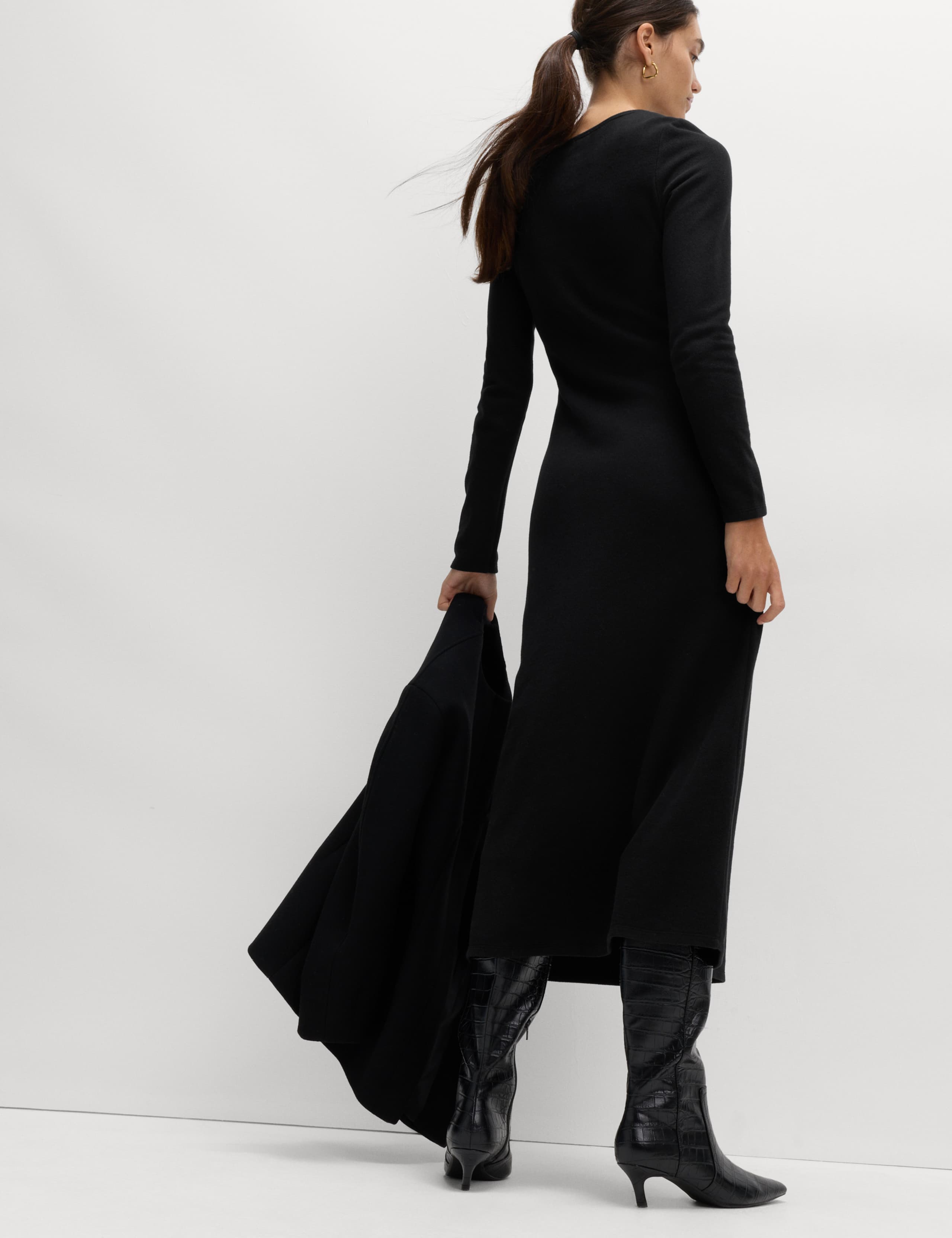 Cotton Rich Cosy Midi Column Dress 5 of 6