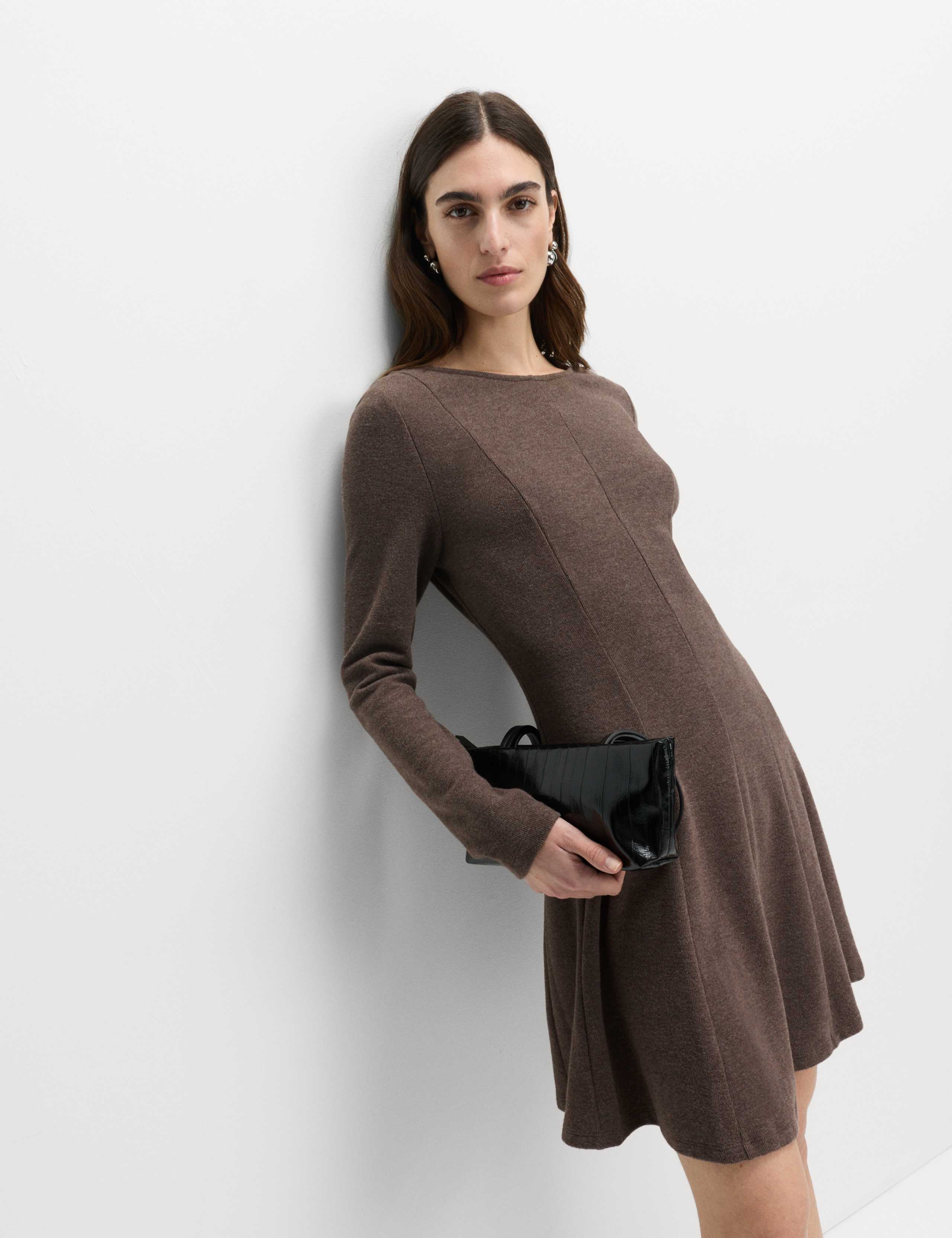 Jersey Round Neck Mini Skater Dress 1 of 6
