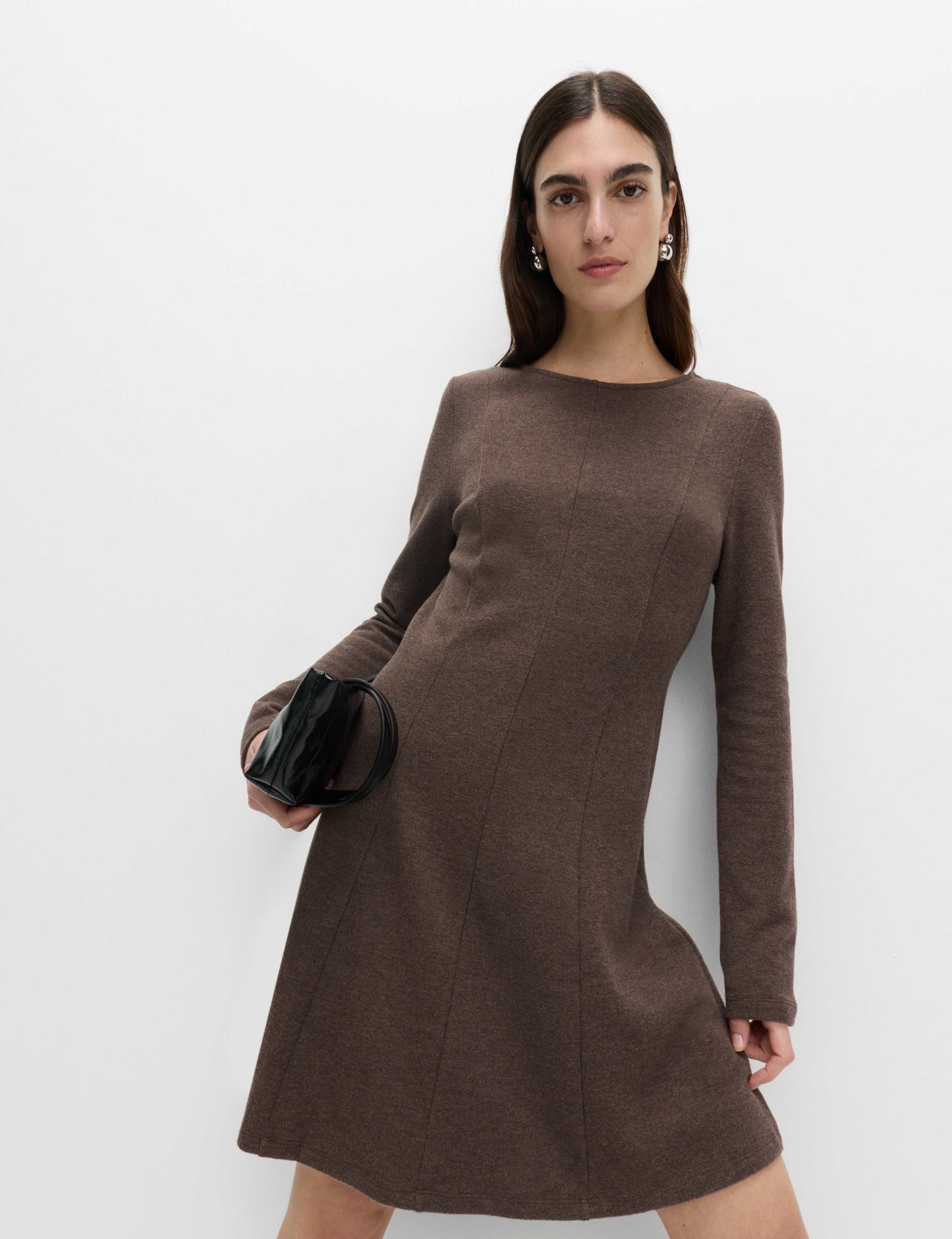 Jersey Round Neck Mini Skater Dress 4 of 6