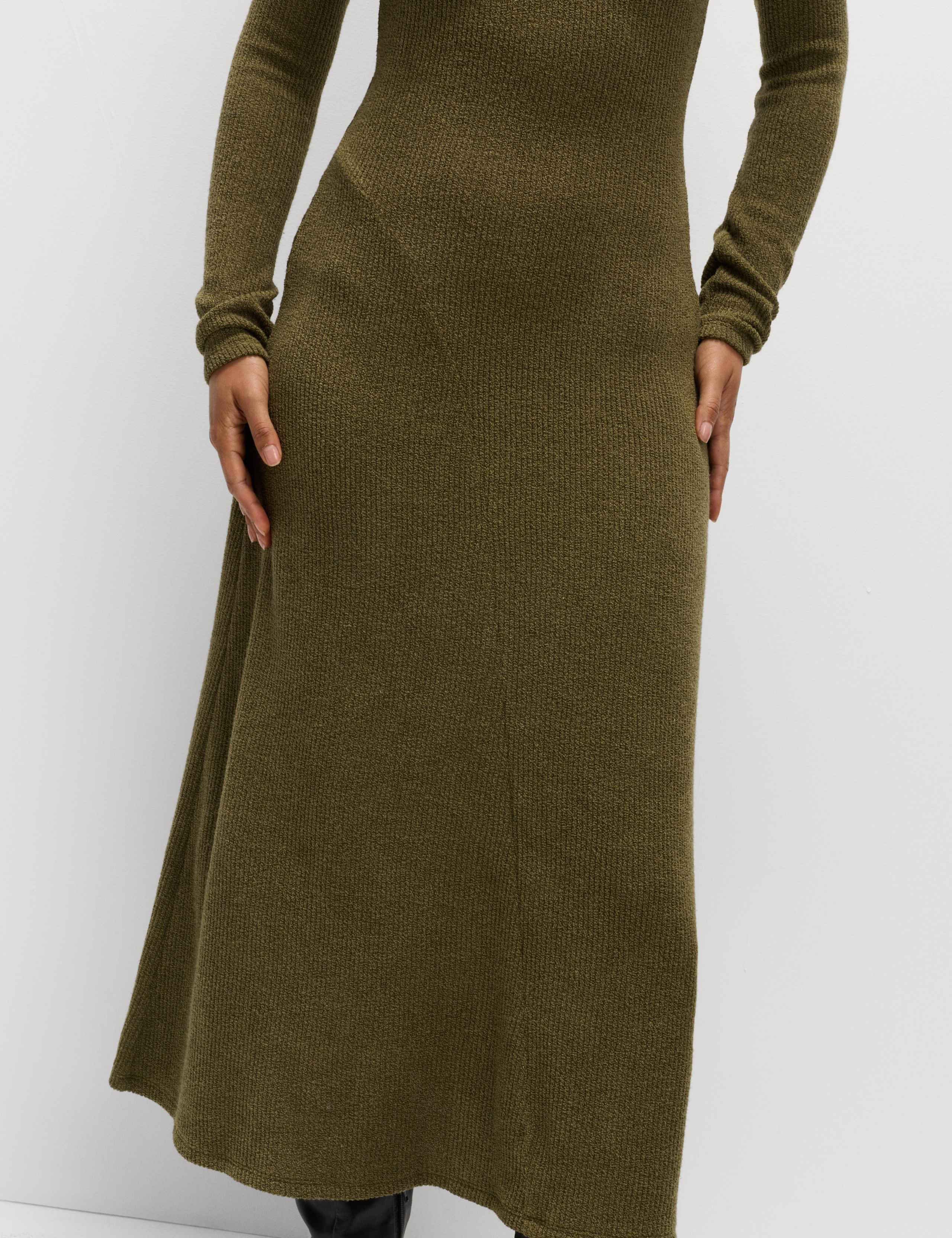 Knitted Crew Neck Midi Column Dress 4 of 5