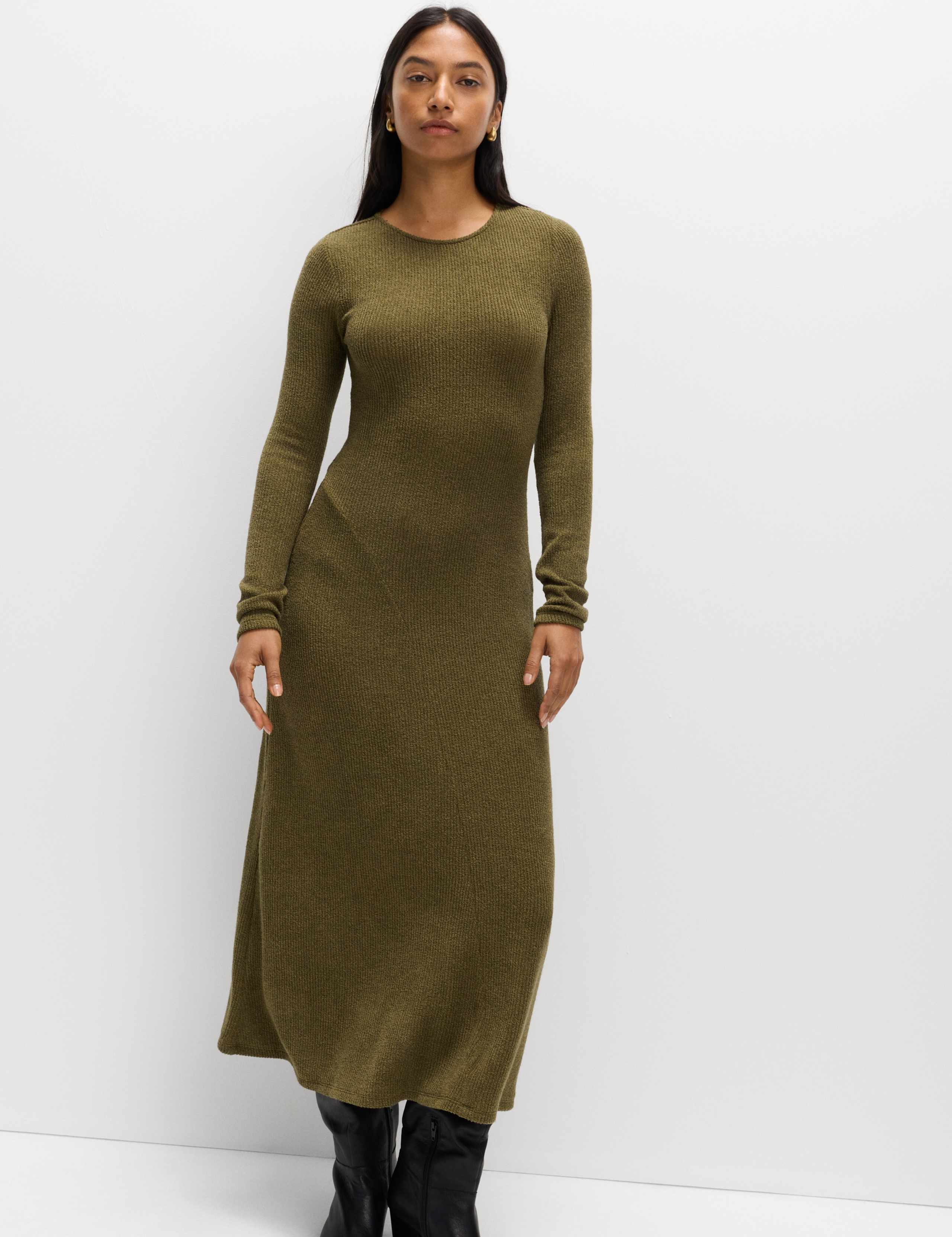 Knitted Crew Neck Midi Column Dress 5 of 5