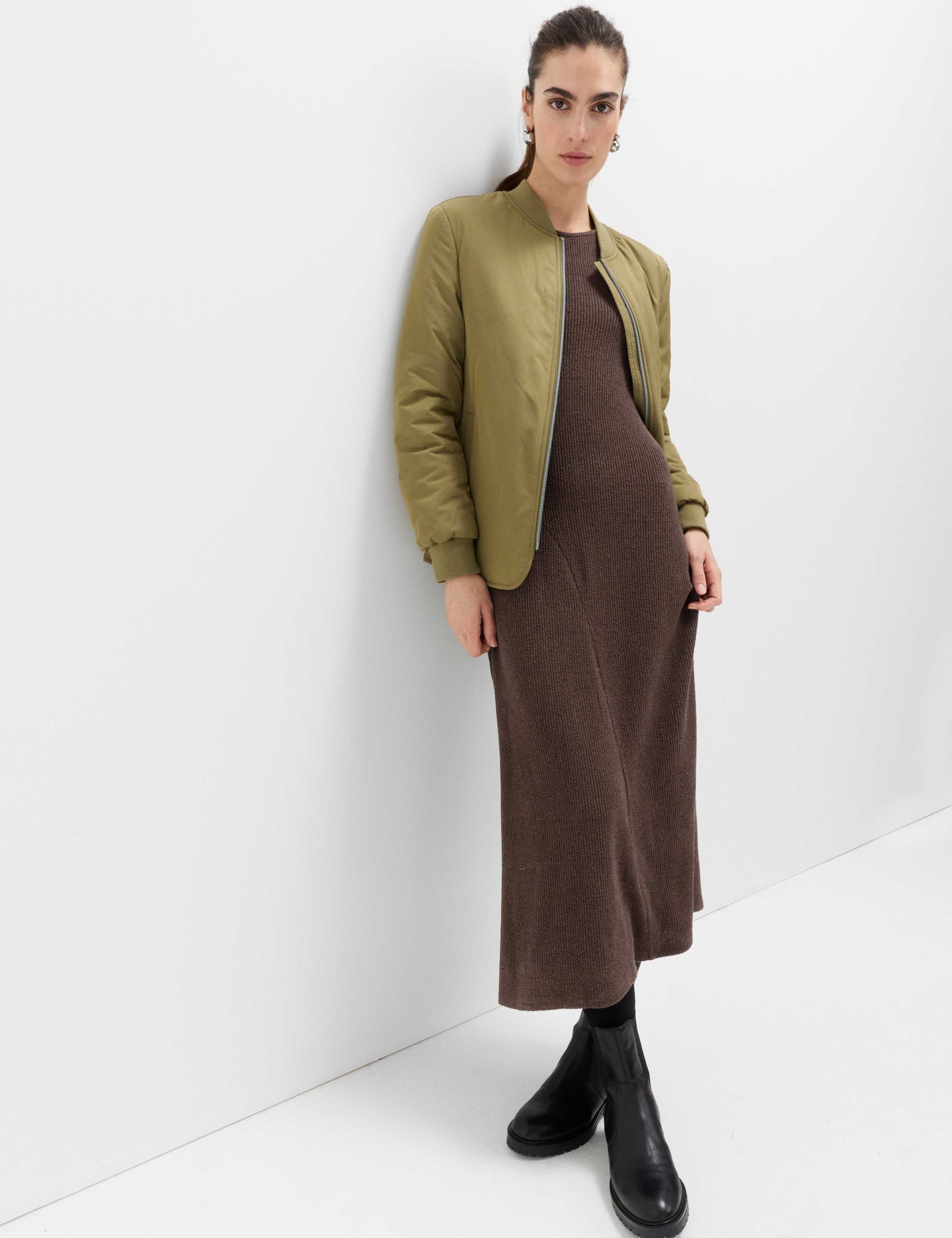 Knitted Crew Neck Midi Column Dress 3 of 5