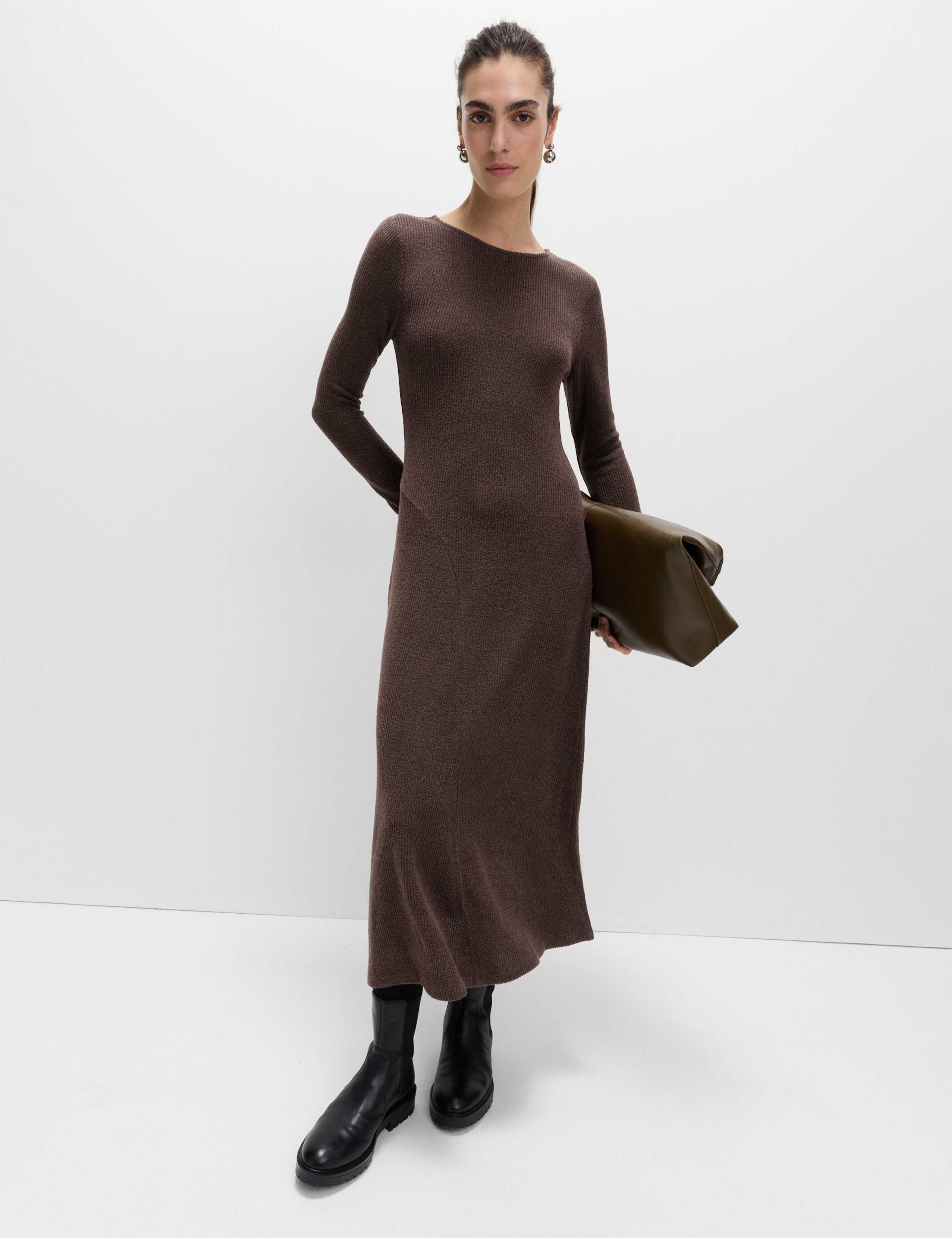 Knitted Crew Neck Midi Column Dress 5 of 5