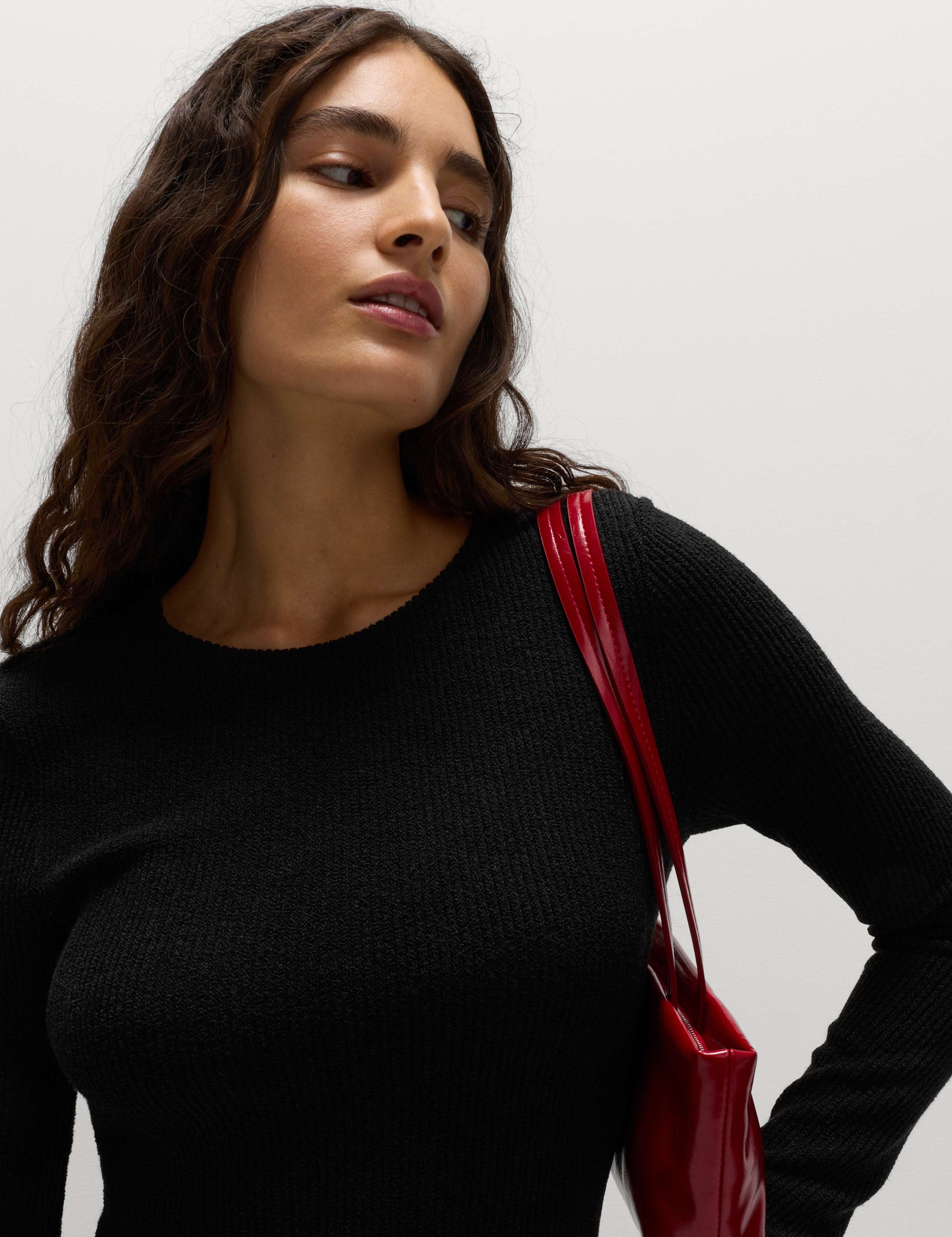 Knitted Crew Neck Midi Column Dress 4 of 6