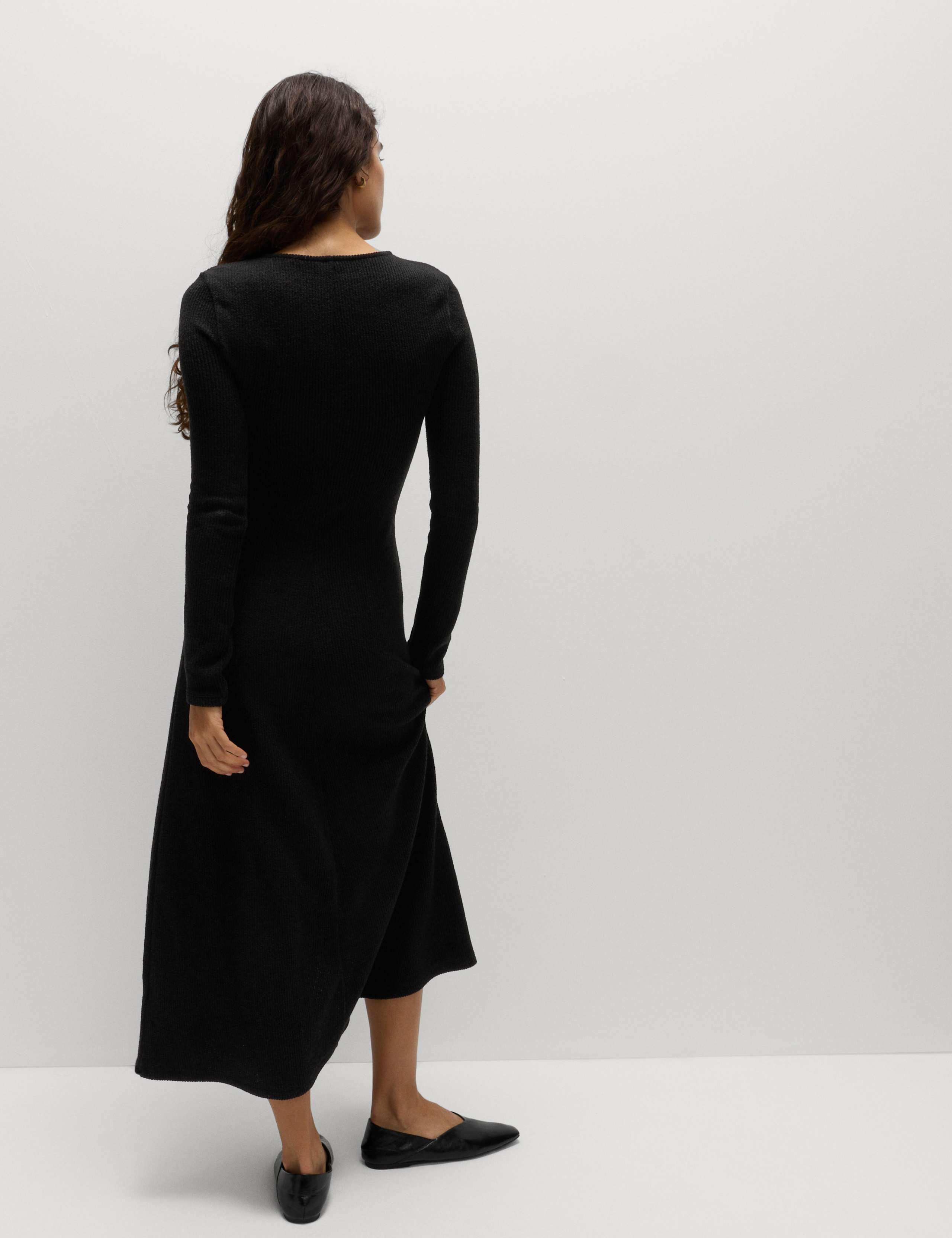 Knitted Crew Neck Midi Skater Dress 6 of 6