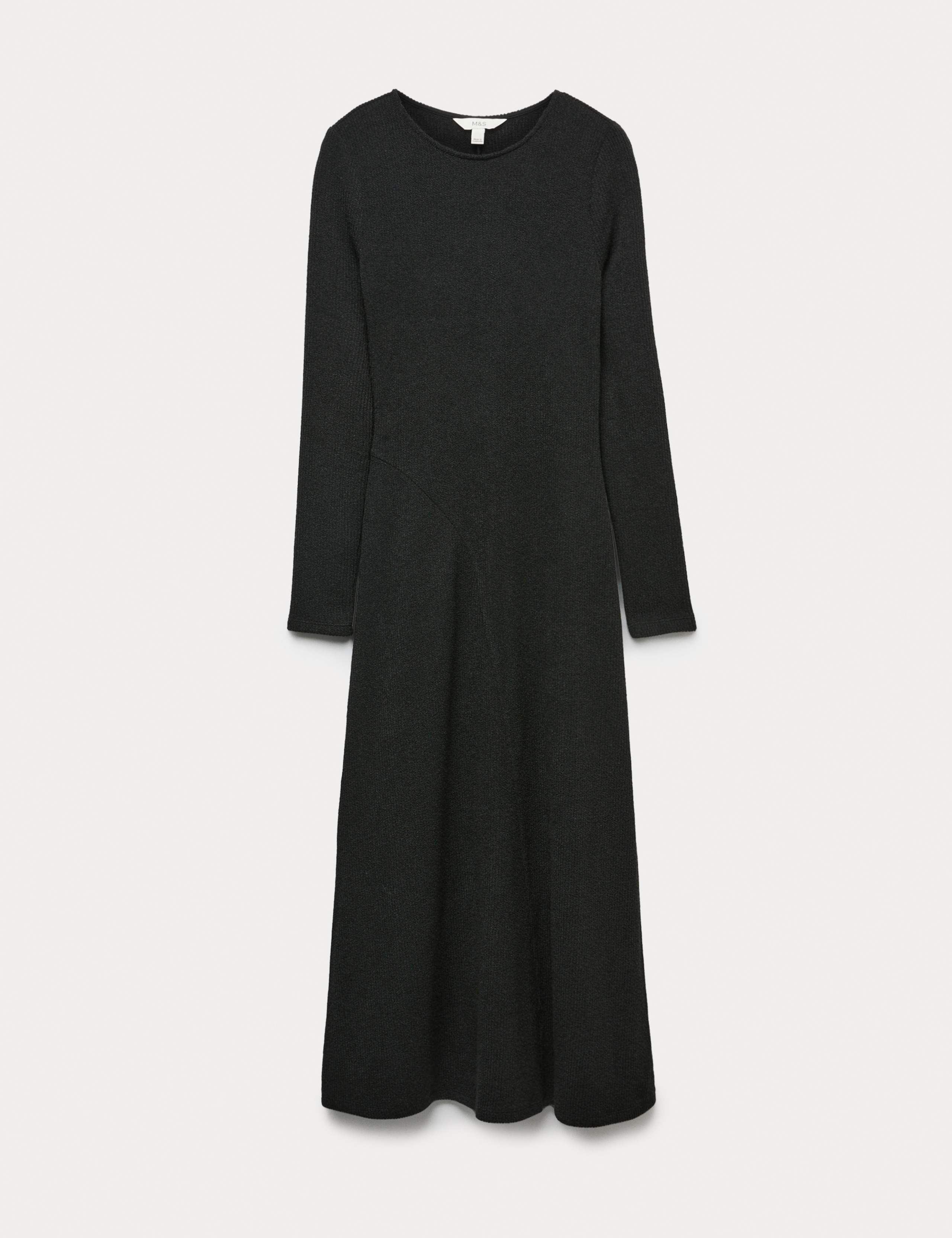 Knitted Crew Neck Midi Skater Dress 2 of 6