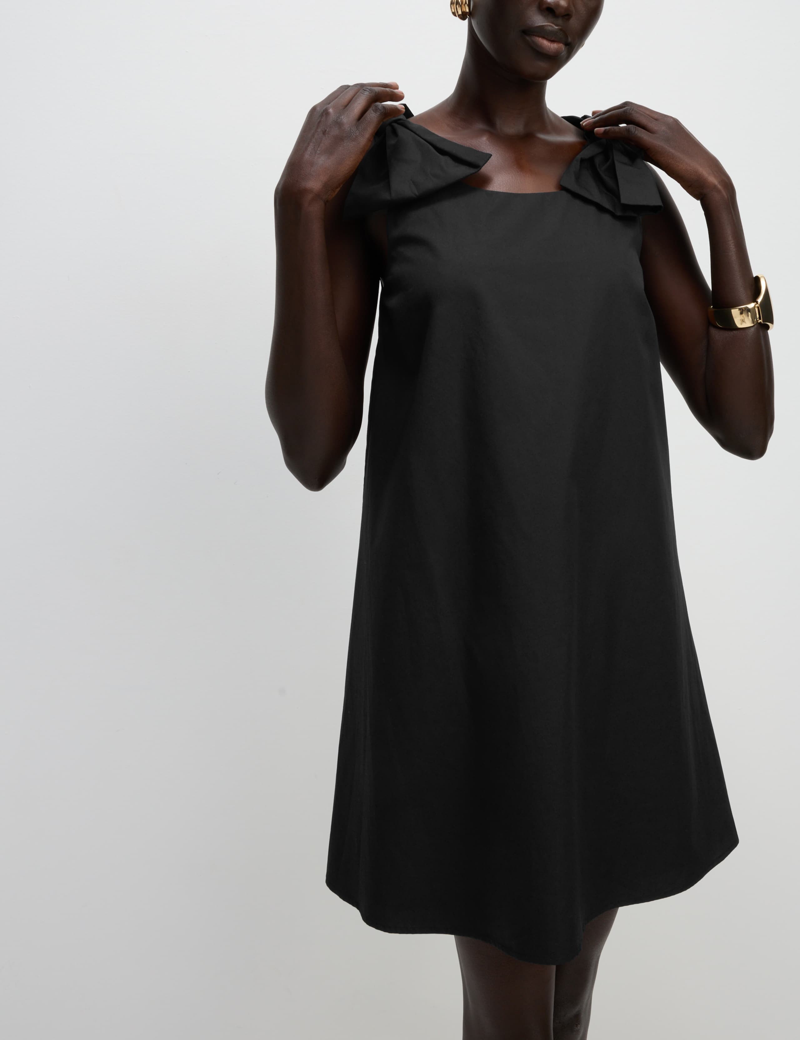 Pure Cotton Bow Detail Mini Column Dress 1 of 6