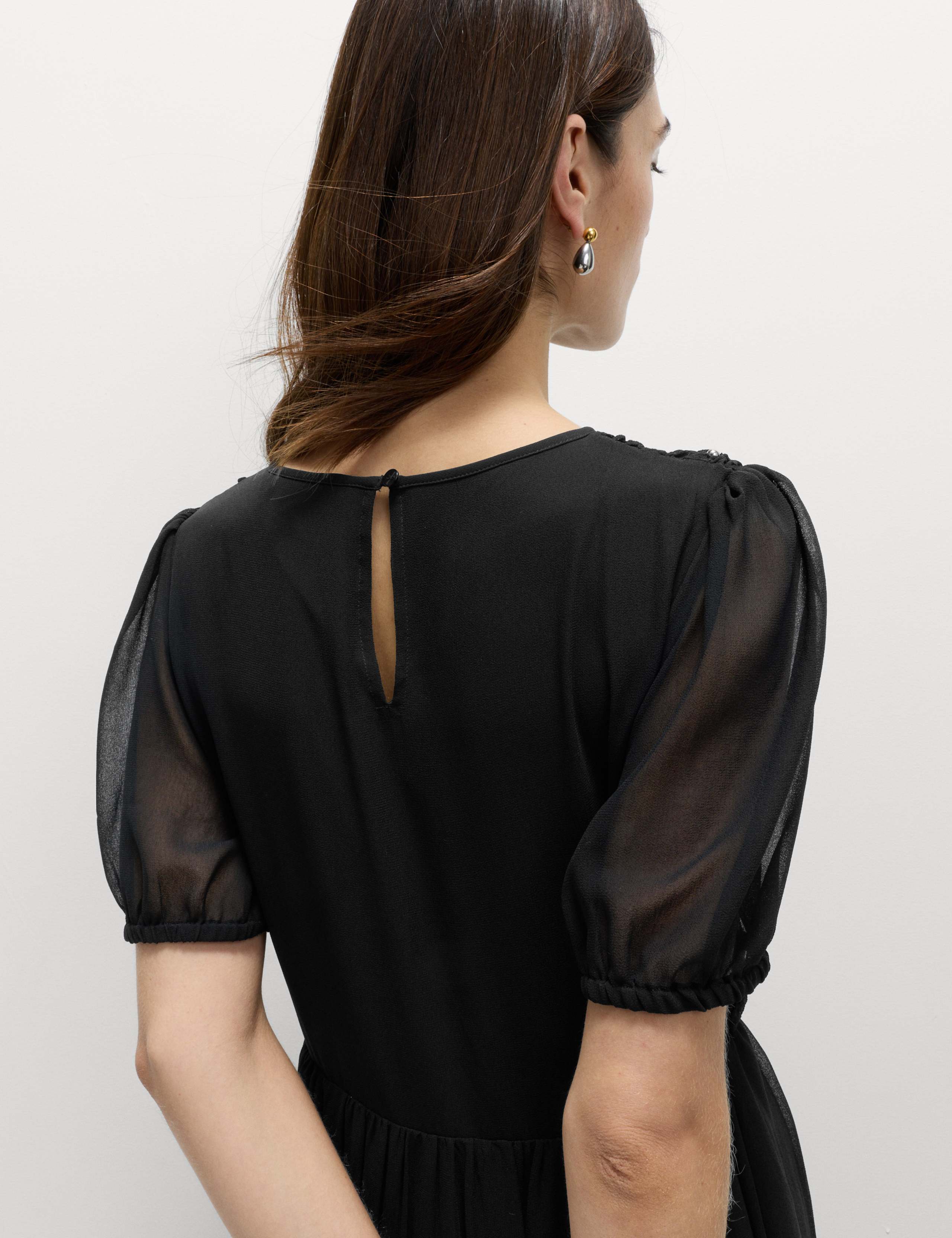 Georgette Beaded Midaxi Waisted Dress 6 of 7