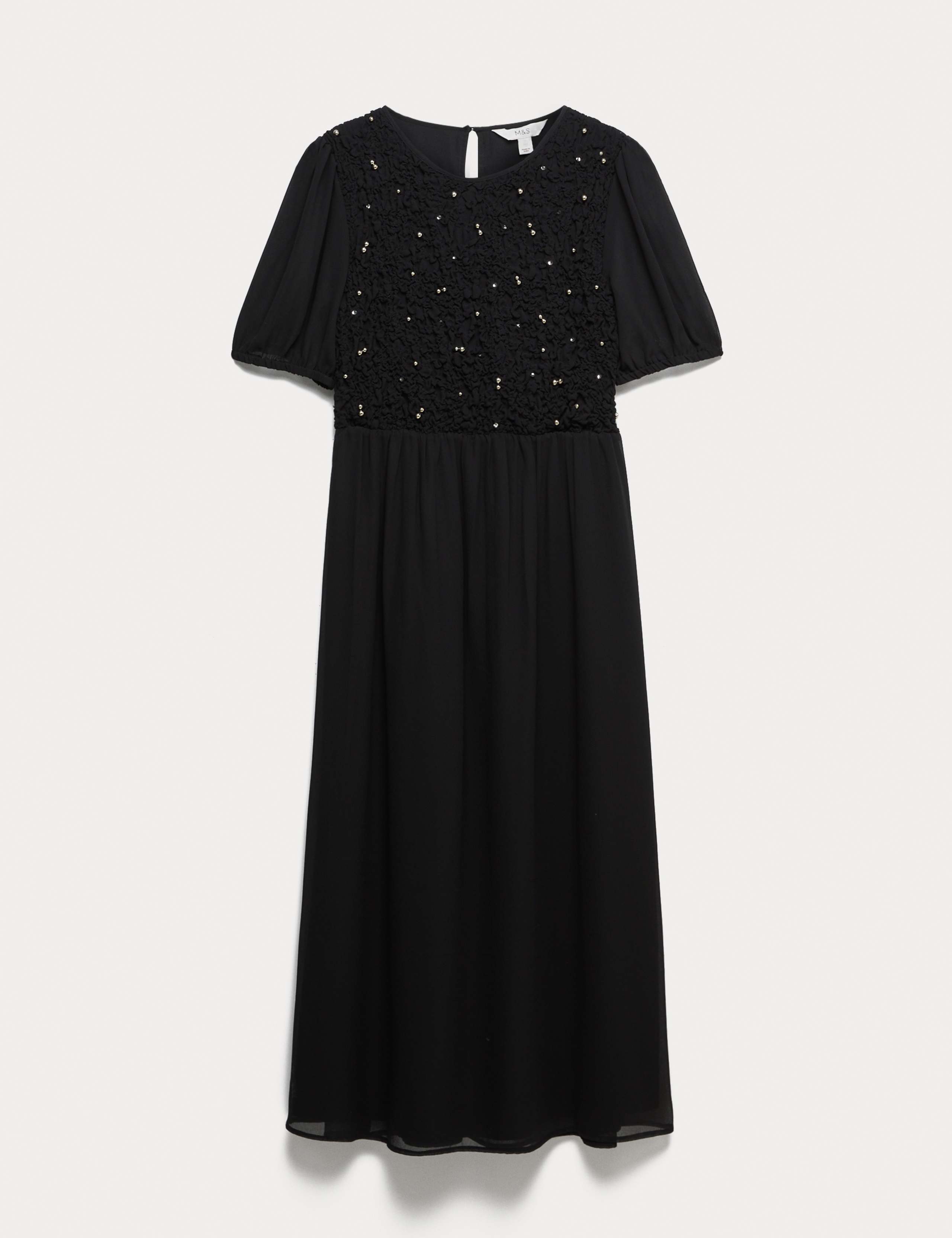 Georgette Beaded Midaxi Waisted Dress 2 of 7