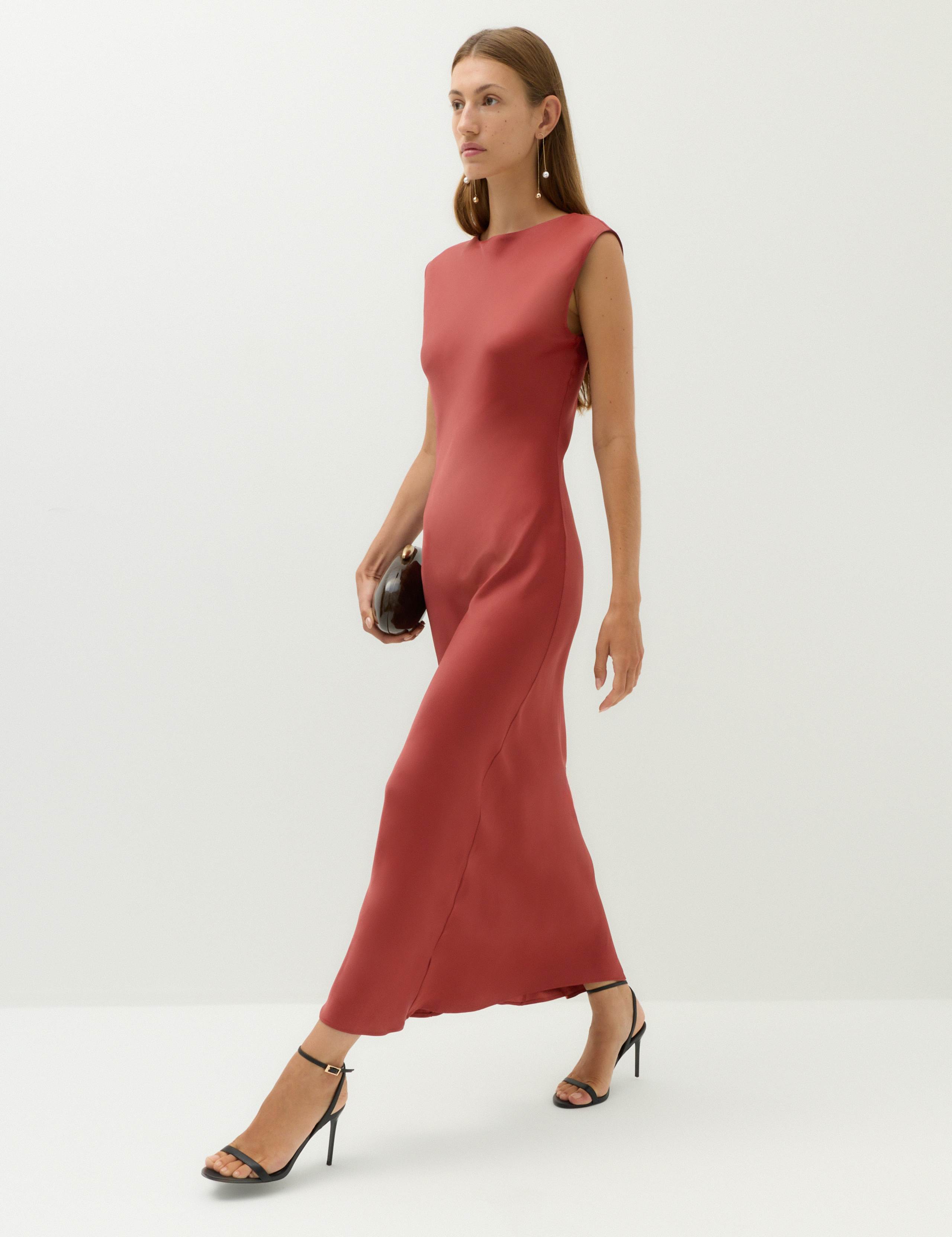 Satin Tie Detail Midi Slip Dress 4 of 7