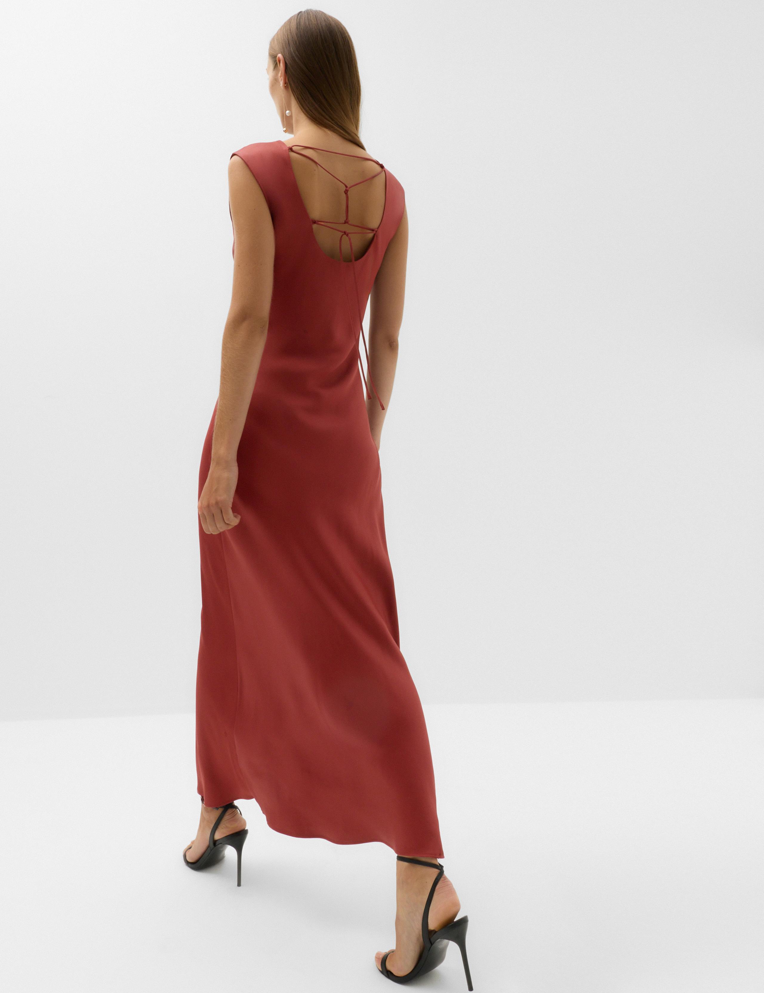 Satin Tie Detail Midi Slip Dress 5 of 7