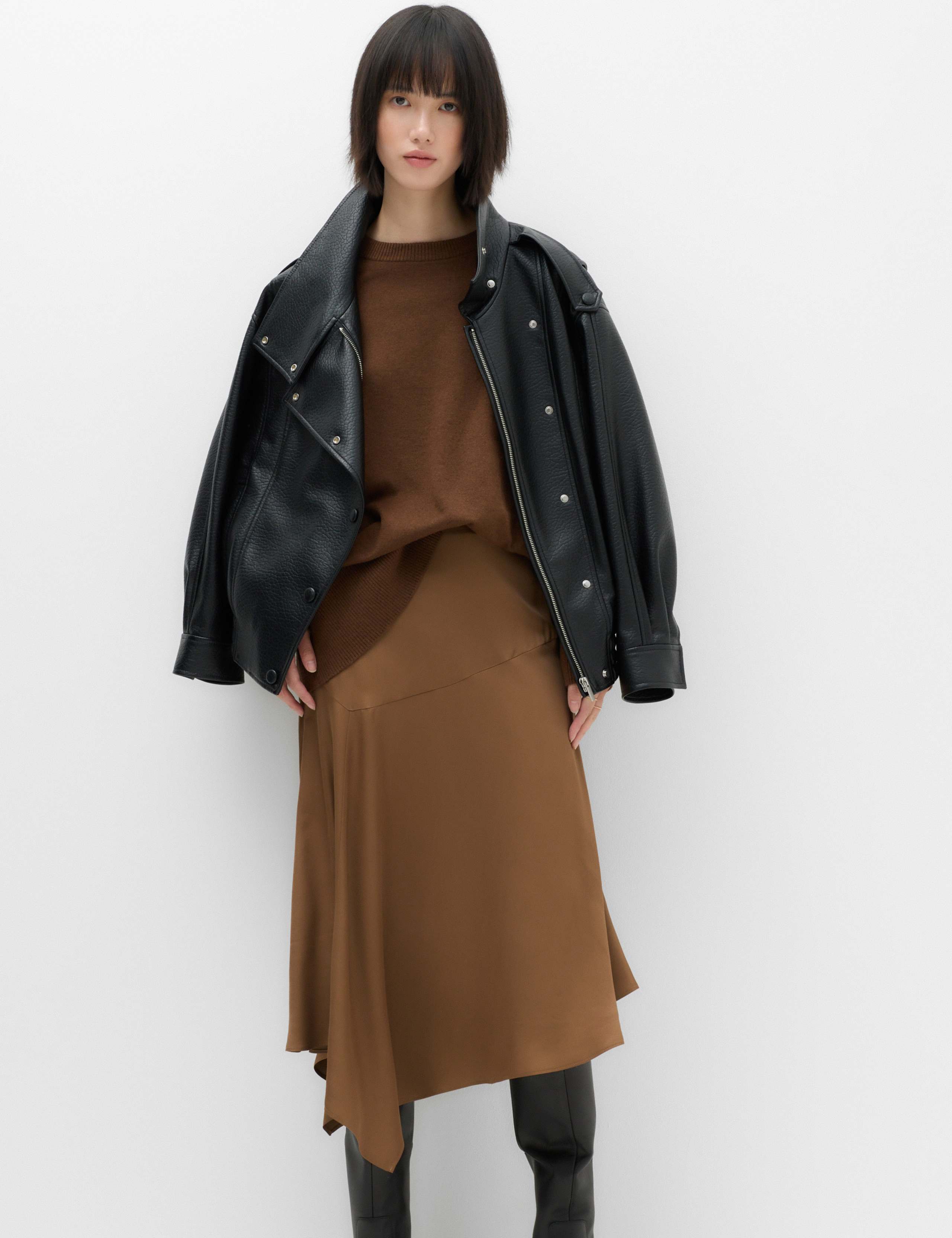 Satin Midi Asymmetric Skirt 7 of 7