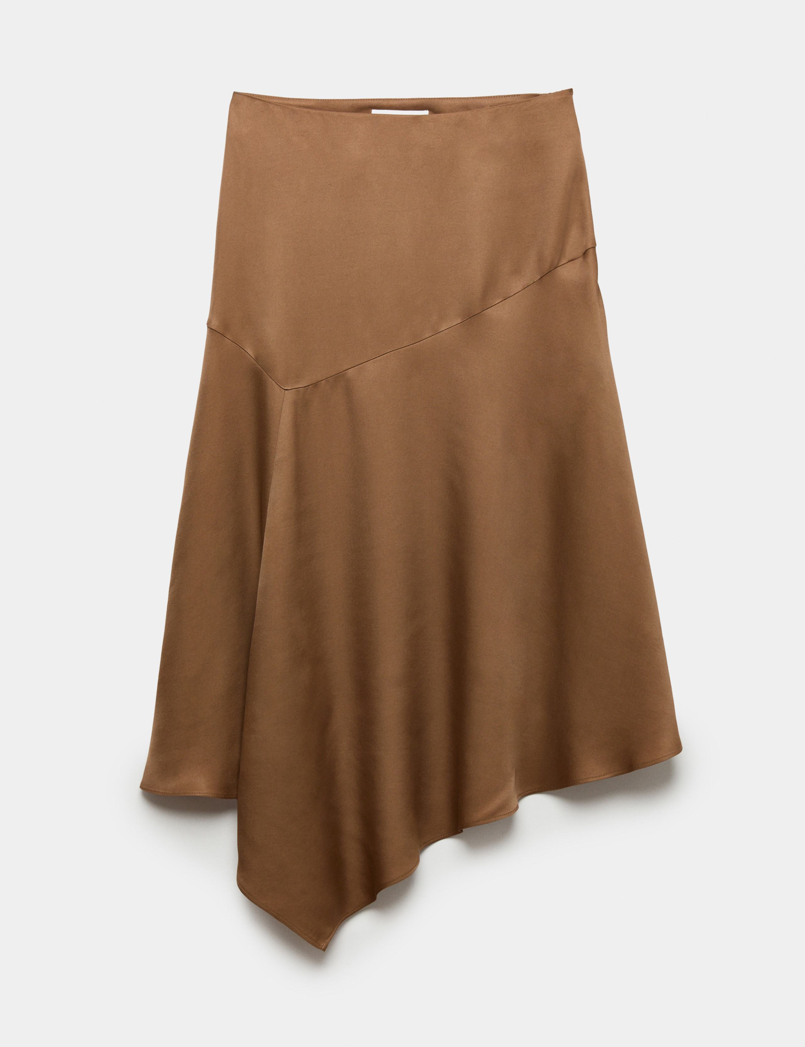 Satin Midi Asymmetric Skirt 1 of 1