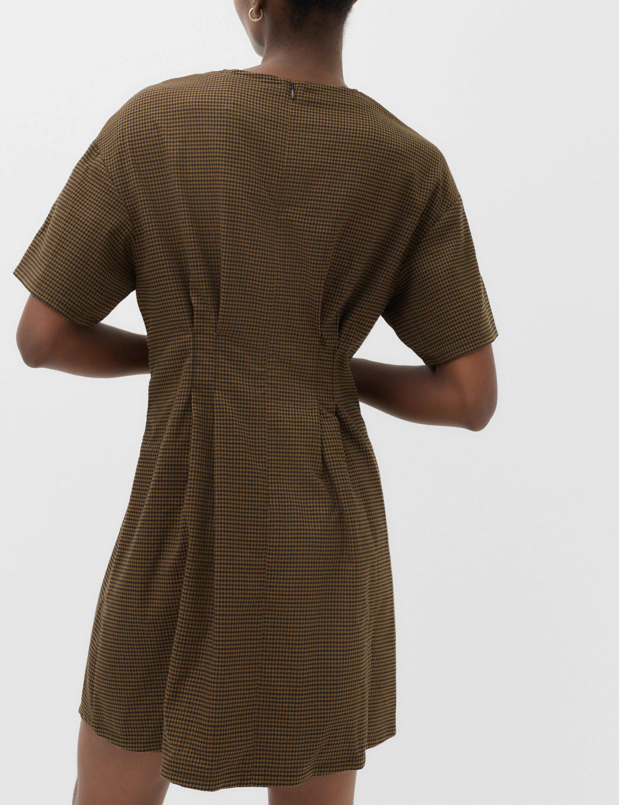 Checked Mini Waisted Dress by M&S