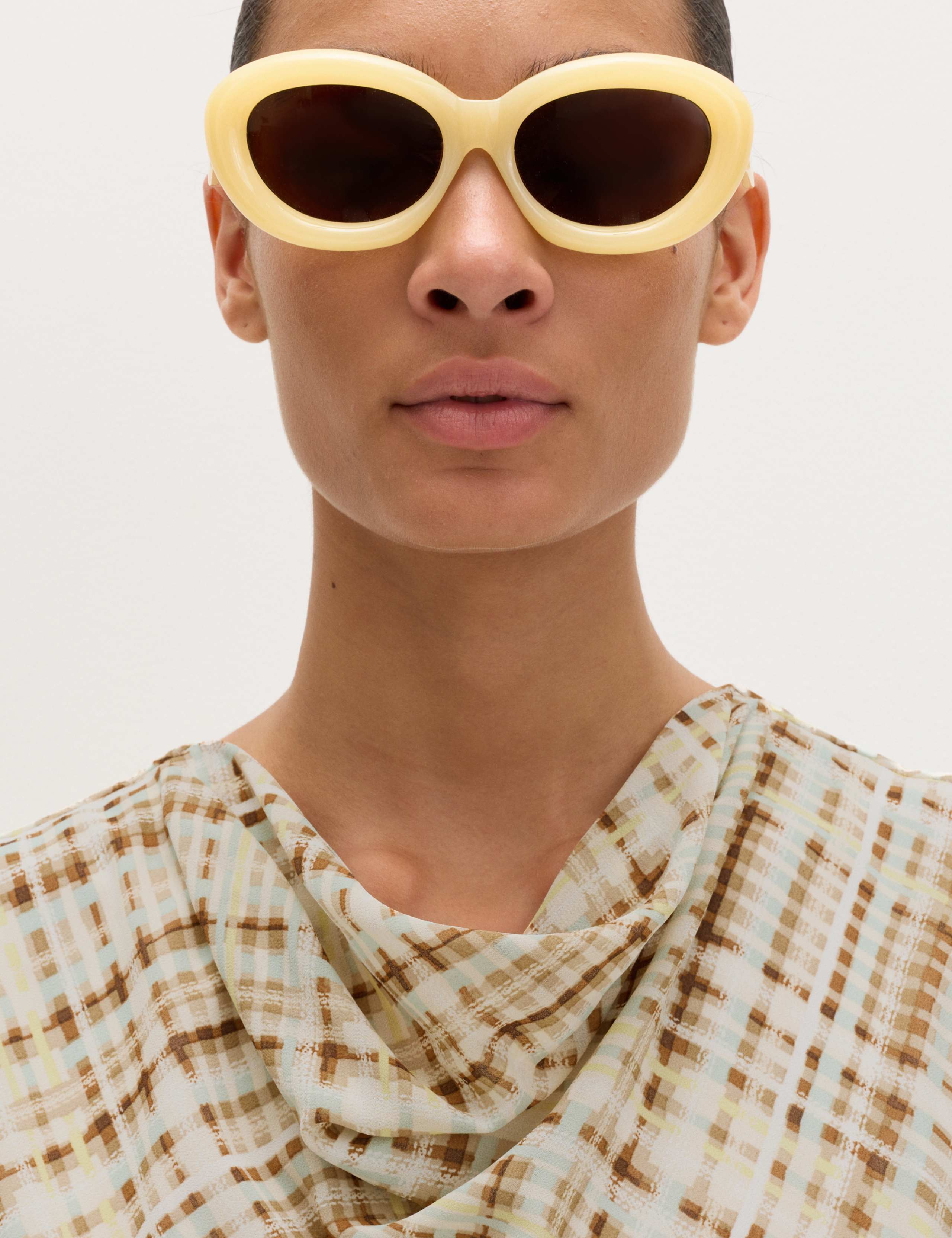 Checked Cowl Neck Midi Slip Dress 7 of 7