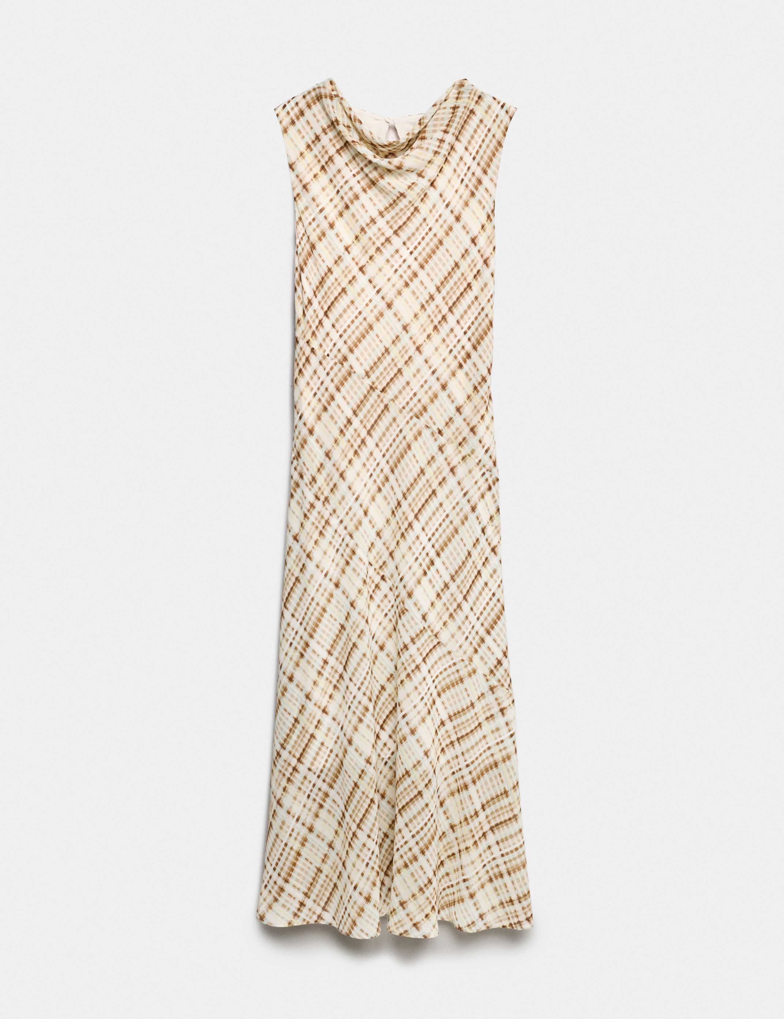 Checked Cowl Neck Midi Slip Dress 2 of 7