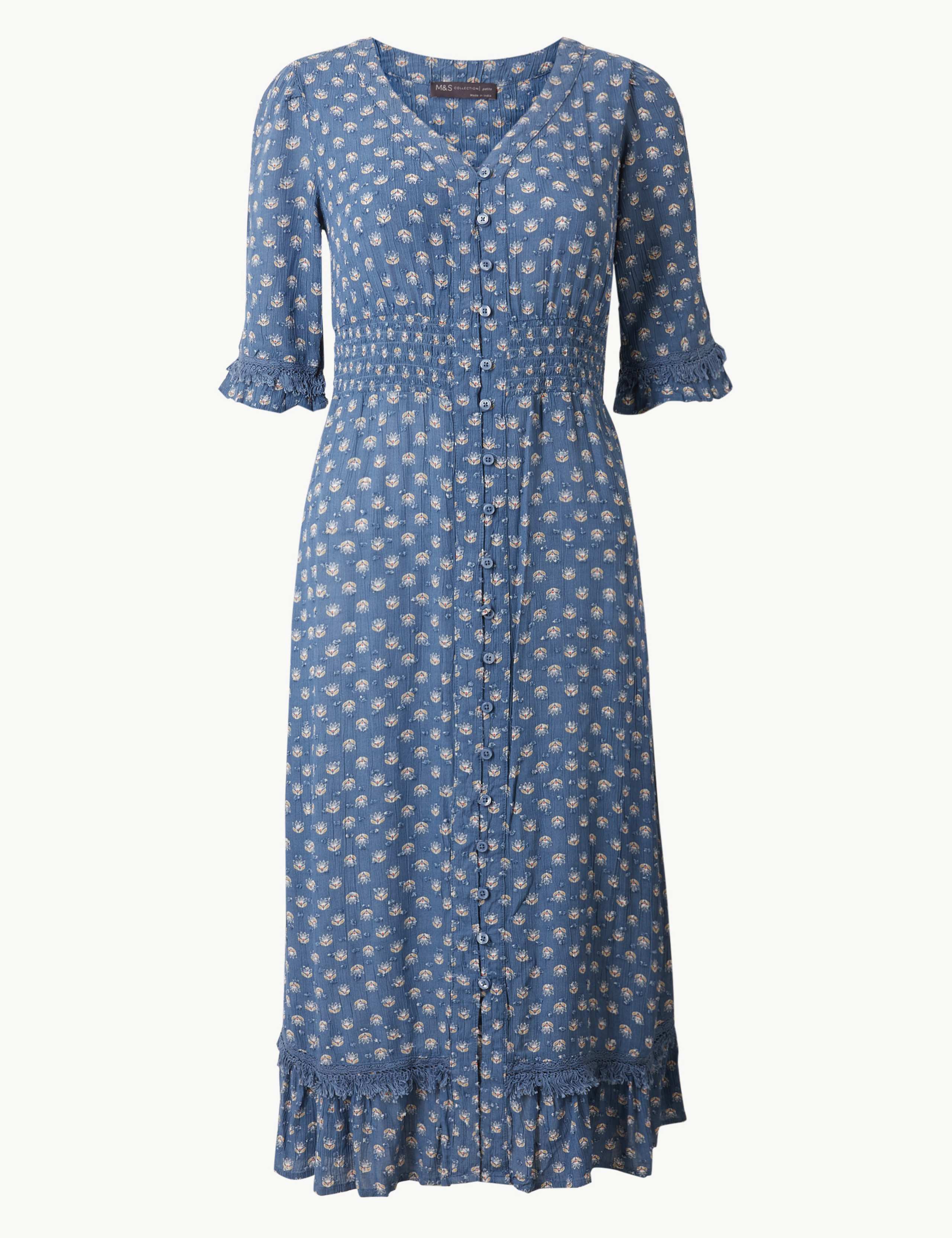 PETITE Floral Print Waisted Midi Dress 2 of 4