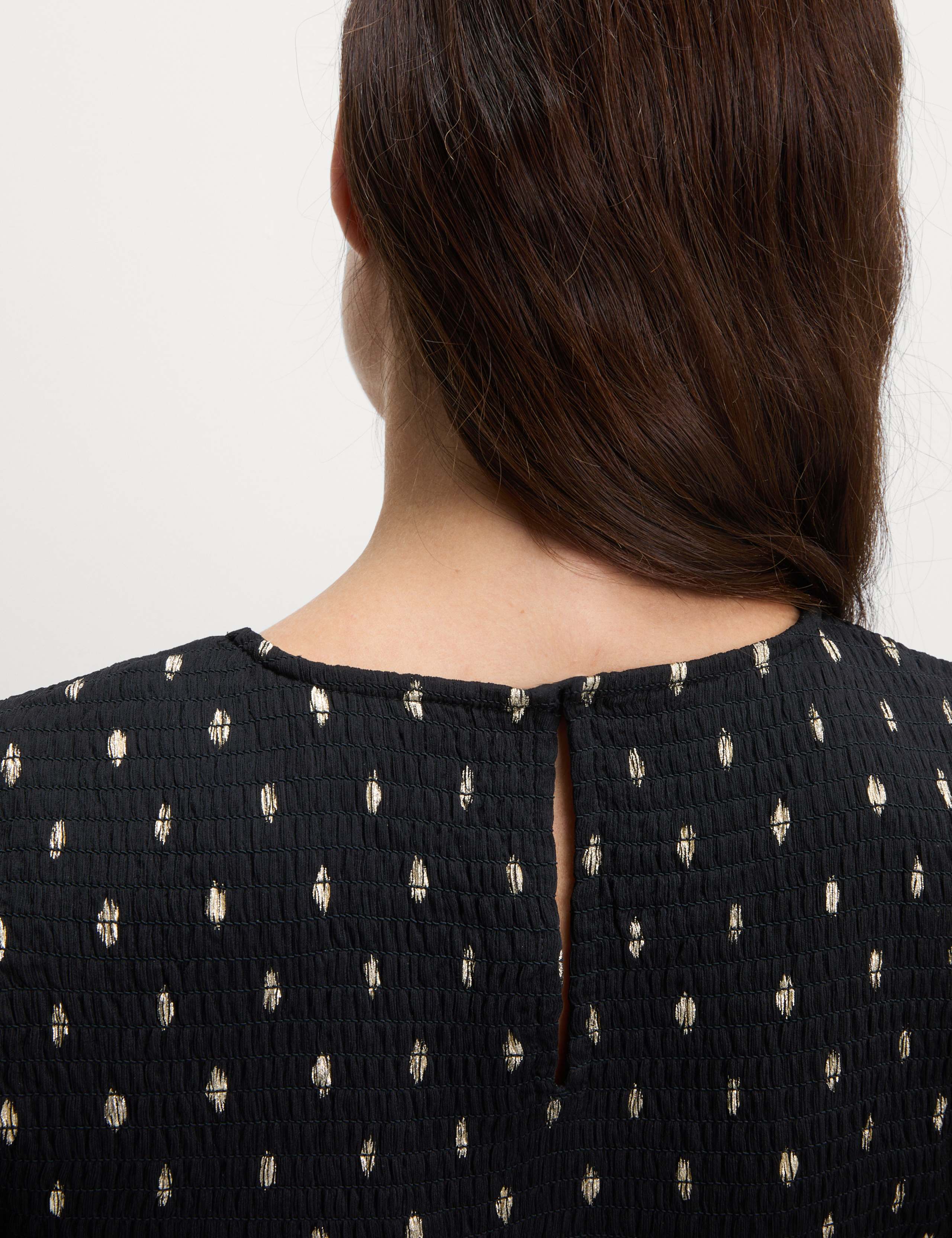 Metallic Spot Print Midi Waisted Dress 4 of 5