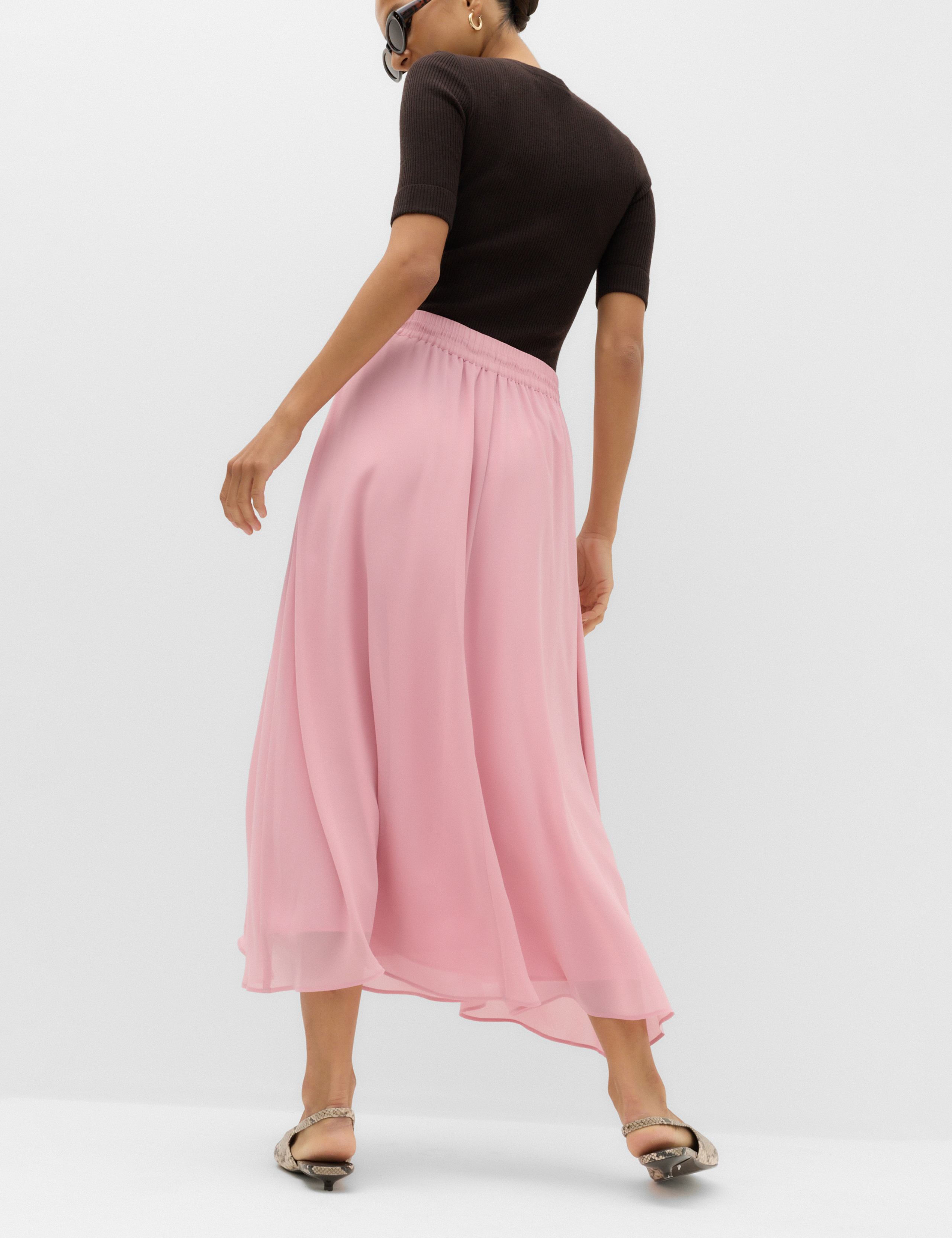 Tie Waist Midi A-Line Skirt 4 of 7