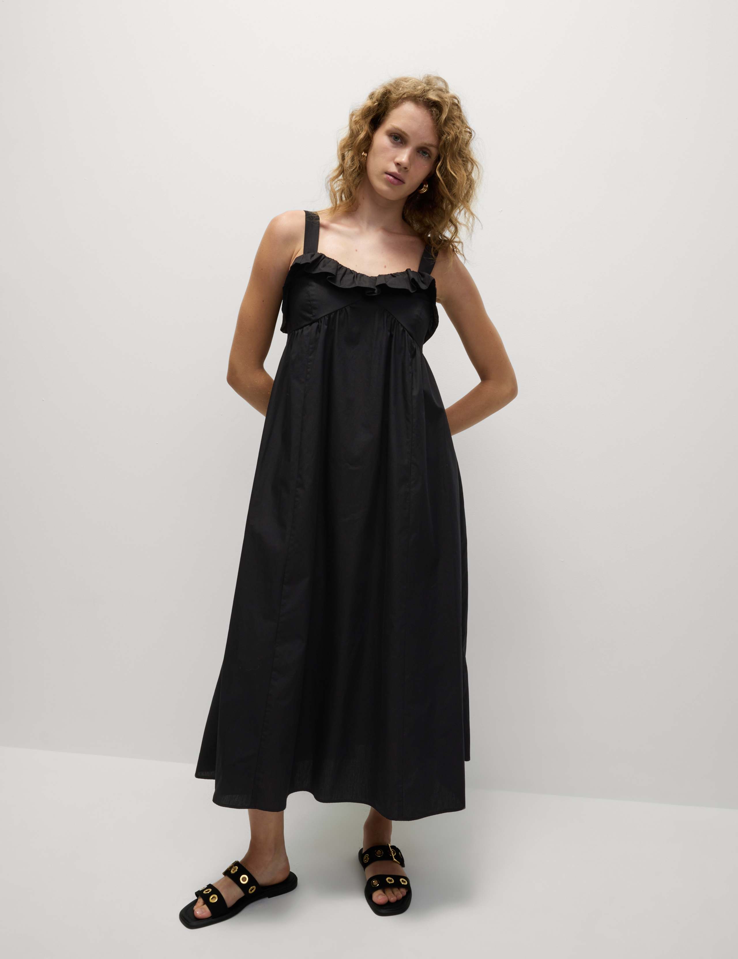 Pure Cotton Ruffle Midaxi Cami Dress 3 of 6