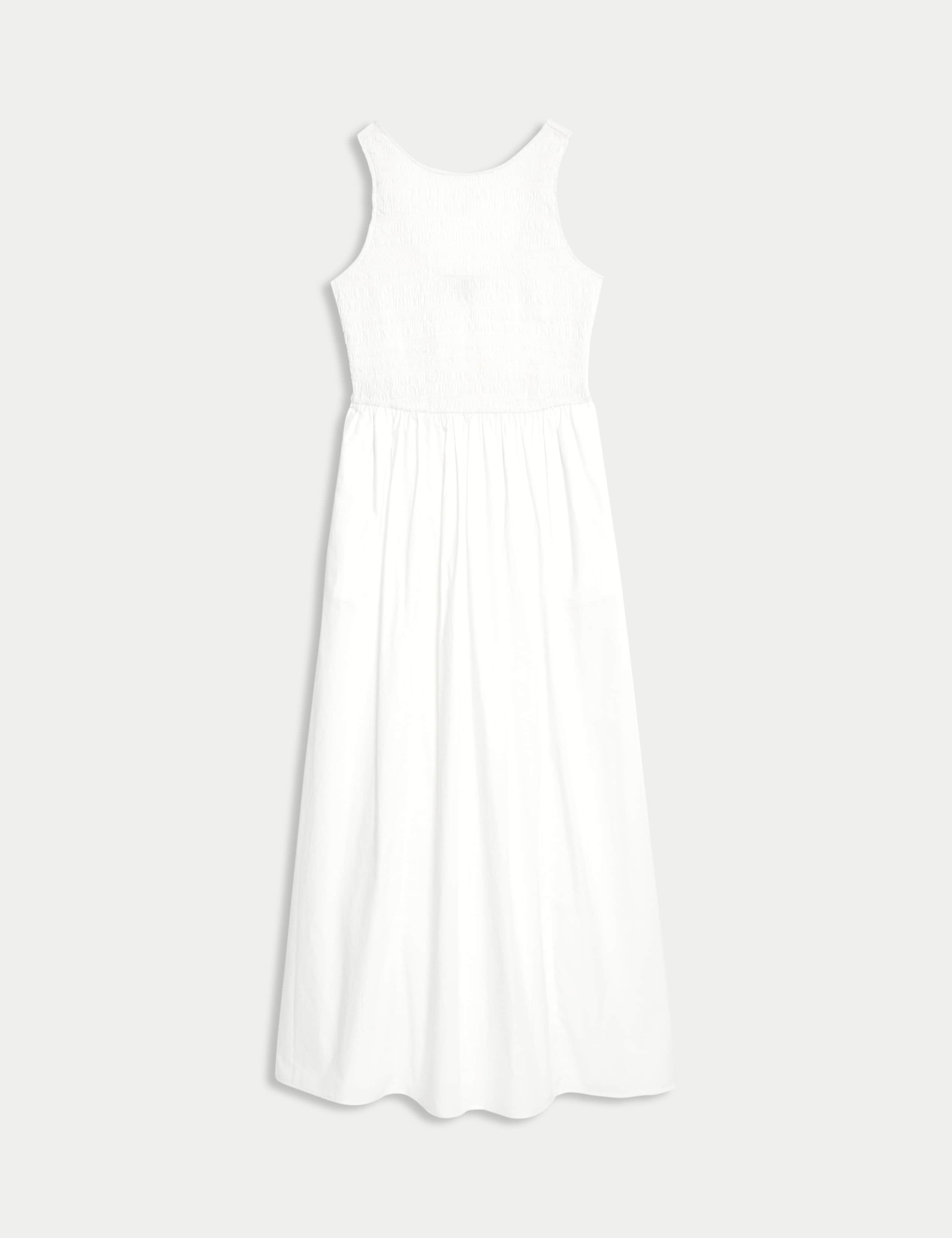 Pure Cotton Shirred Waisted Maxi Dress 2 of 7
