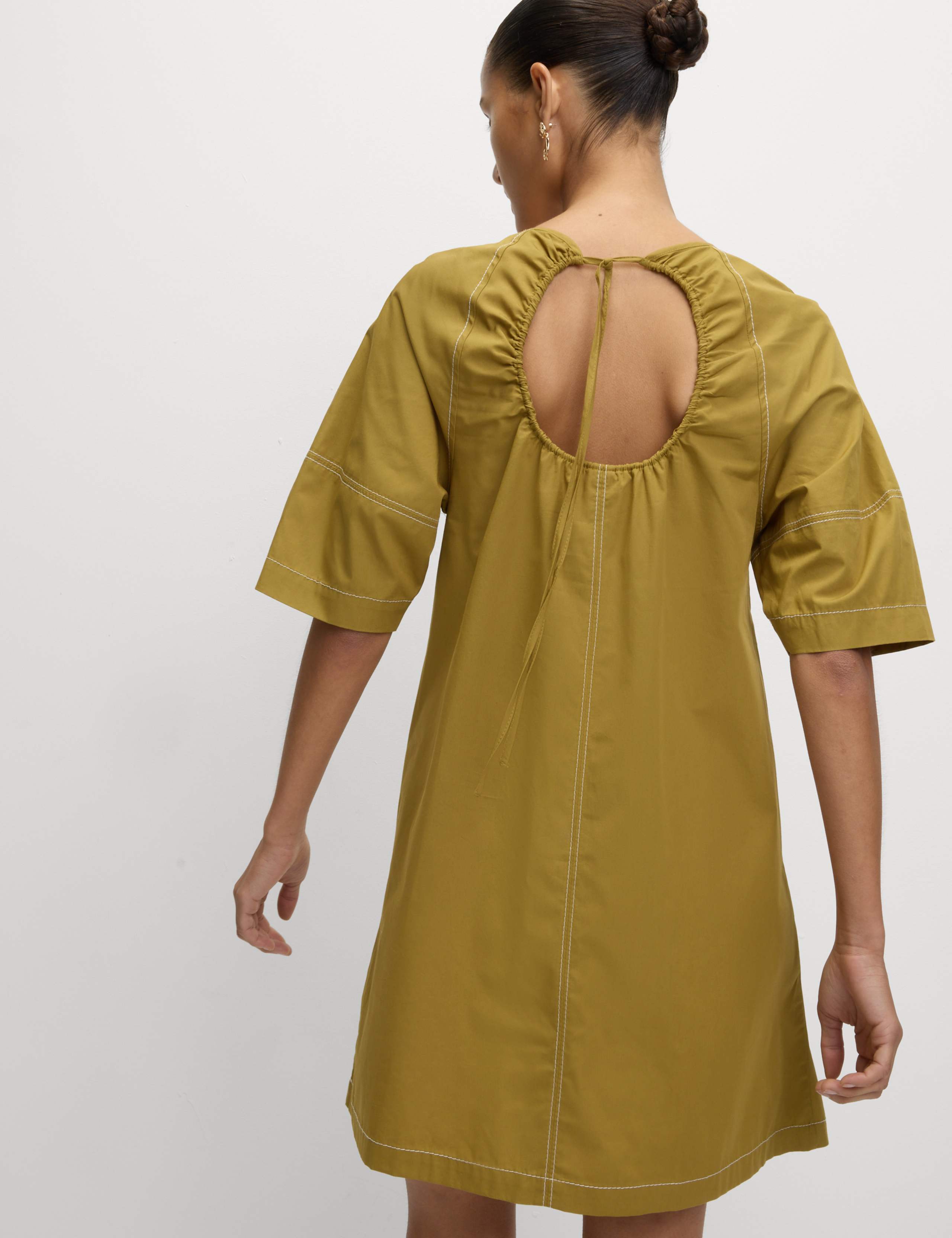 Pure Cotton Mini Relaxed Shift Dress 5 of 5