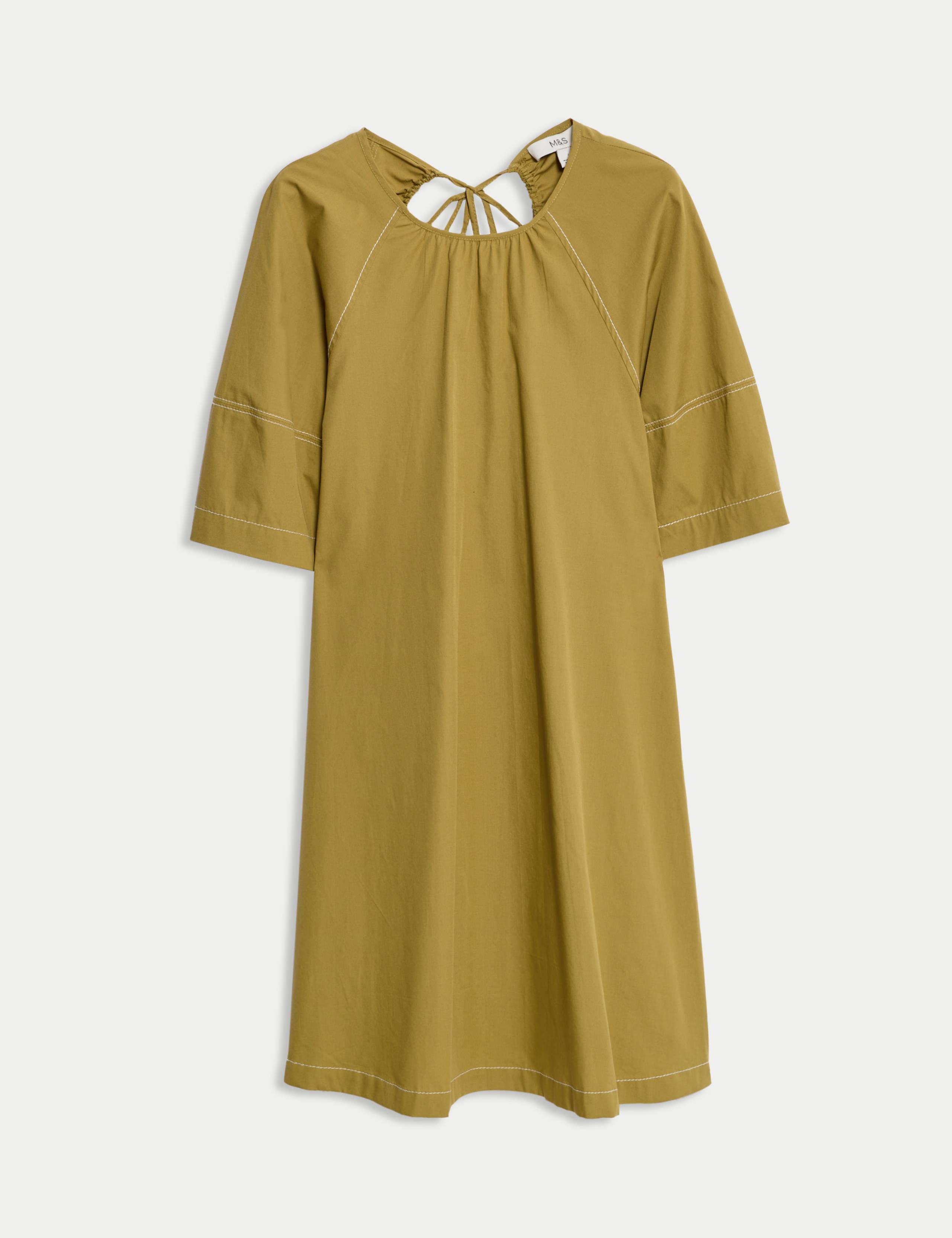 Pure Cotton Mini Relaxed Shift Dress 2 of 5