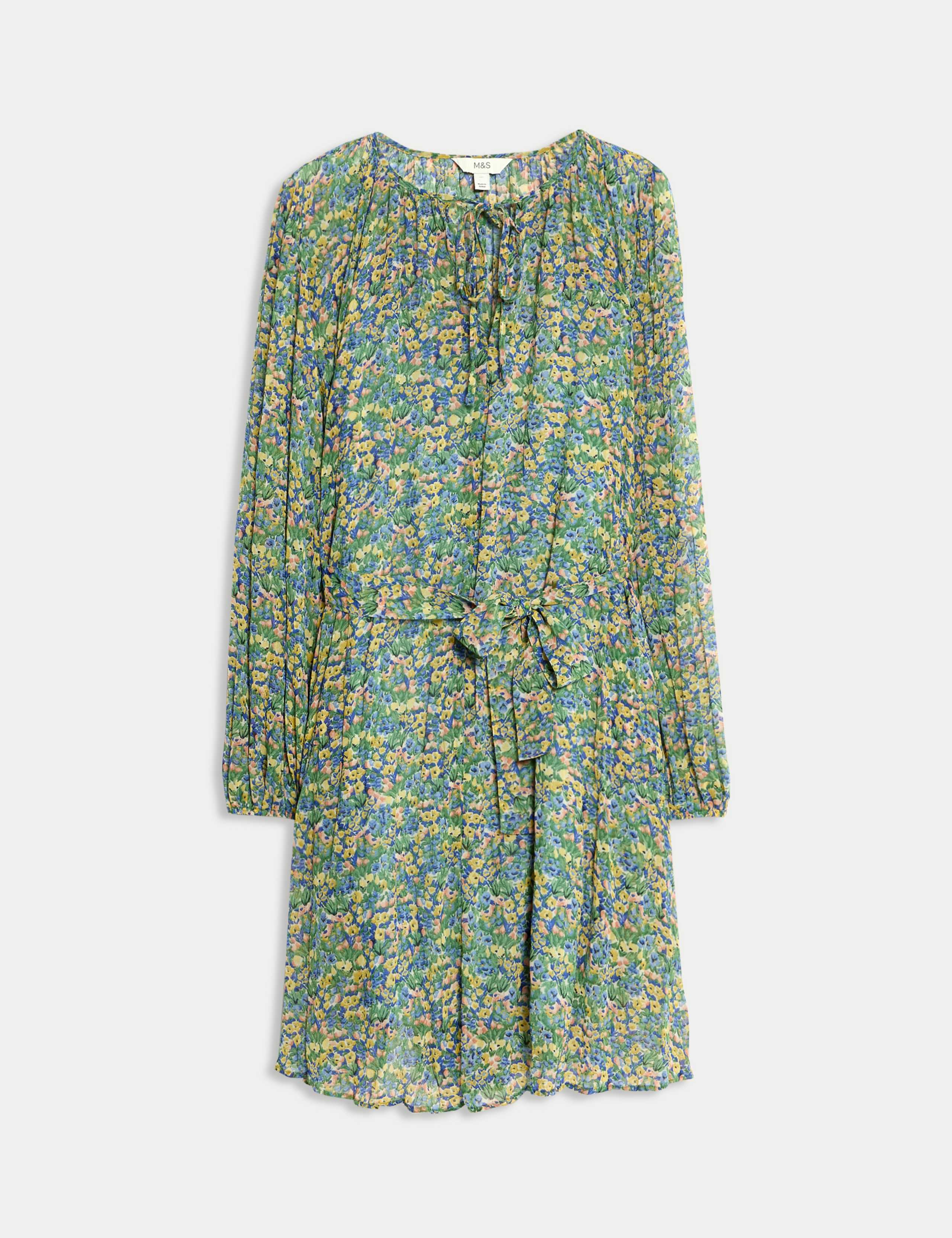 Floral V-Neck Mini Relaxed Smock Dress 2 of 6