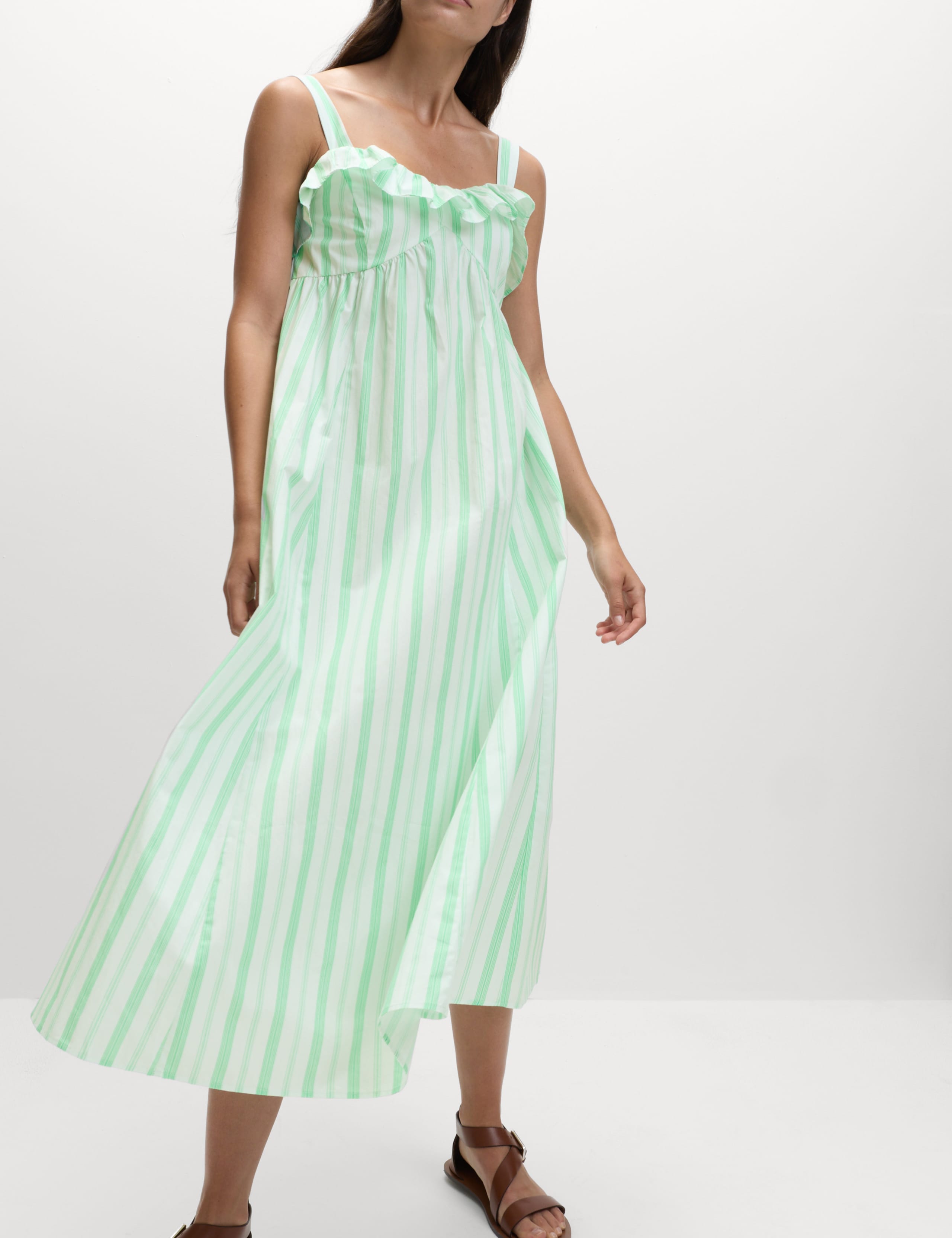 Pure Cotton Striped Midaxi Cami Dress 7 of 7