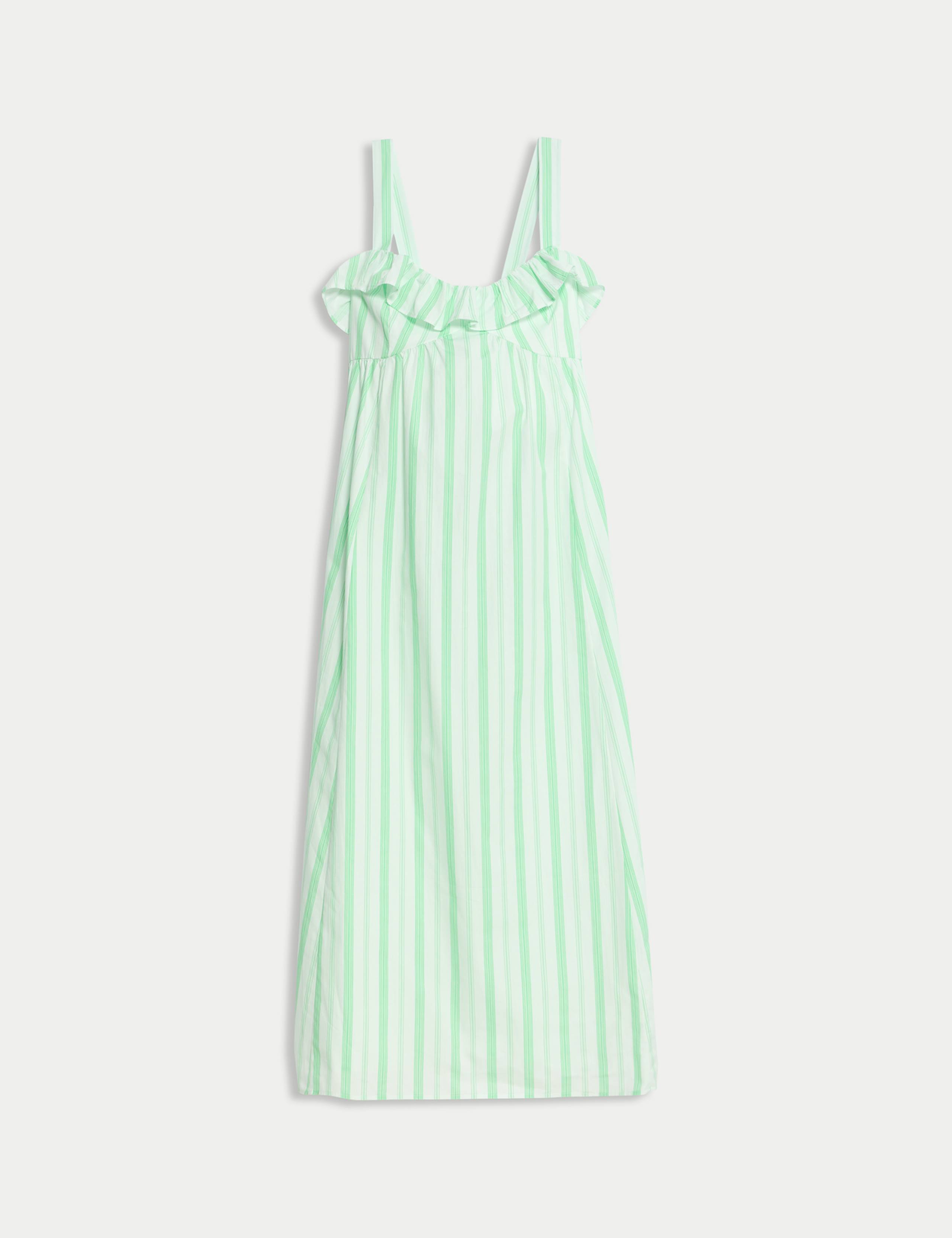 Pure Cotton Striped Midaxi Cami Dress 2 of 7