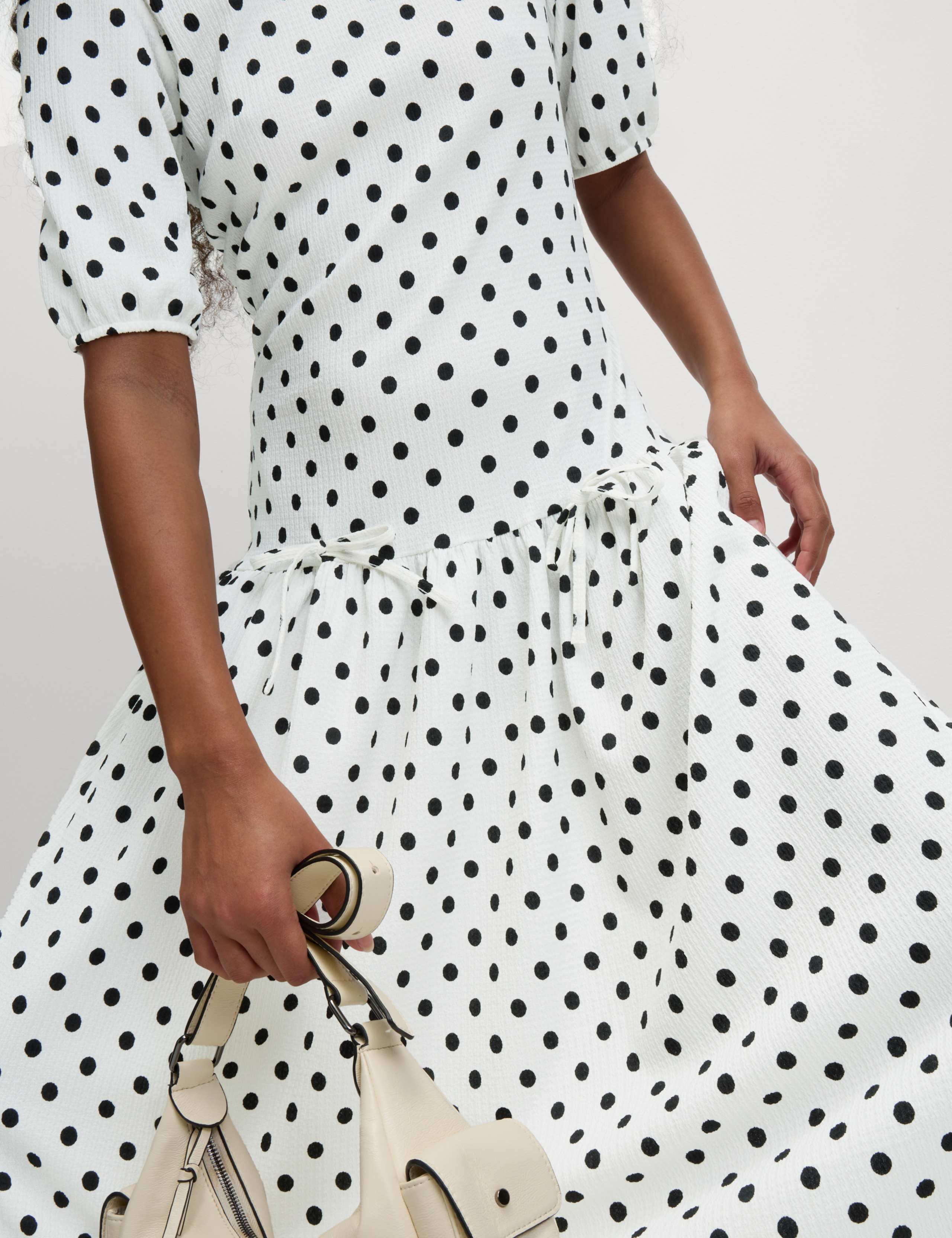 Polka Dot Midi Waisted Dress 5 of 6