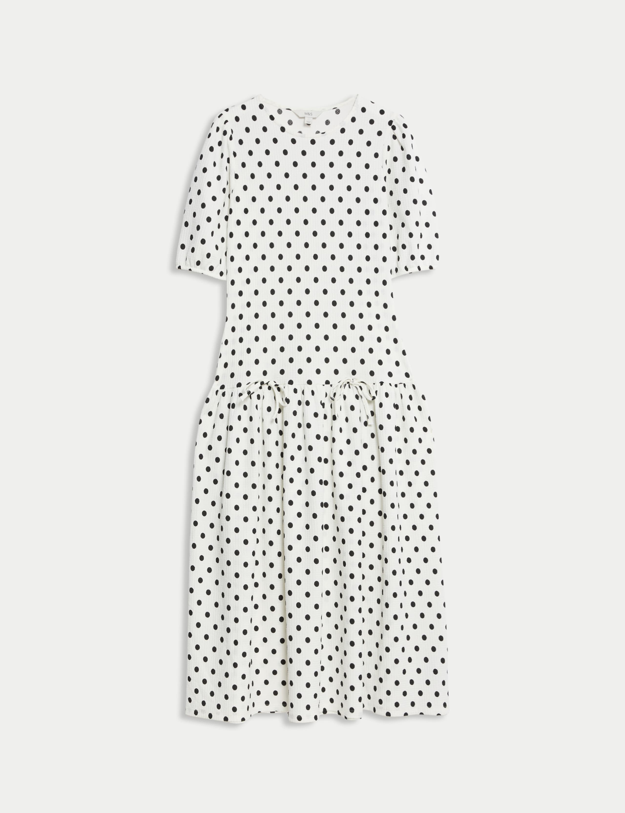 Polka Dot Midi Waisted Dress 2 of 6