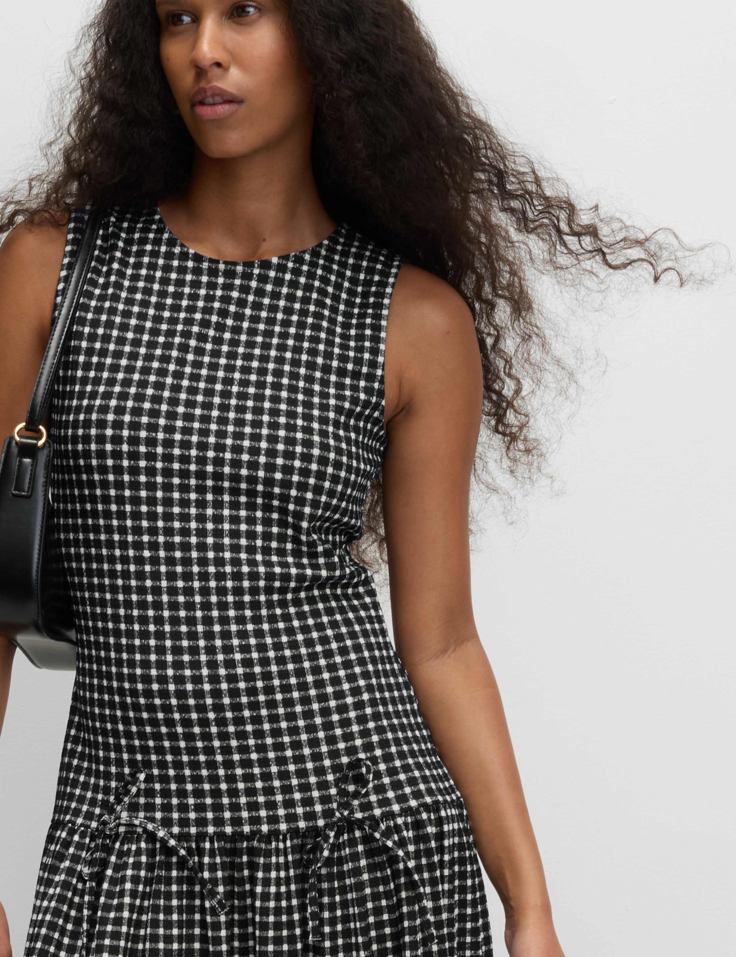 Checked Midi Waisted Dress 4 of 5