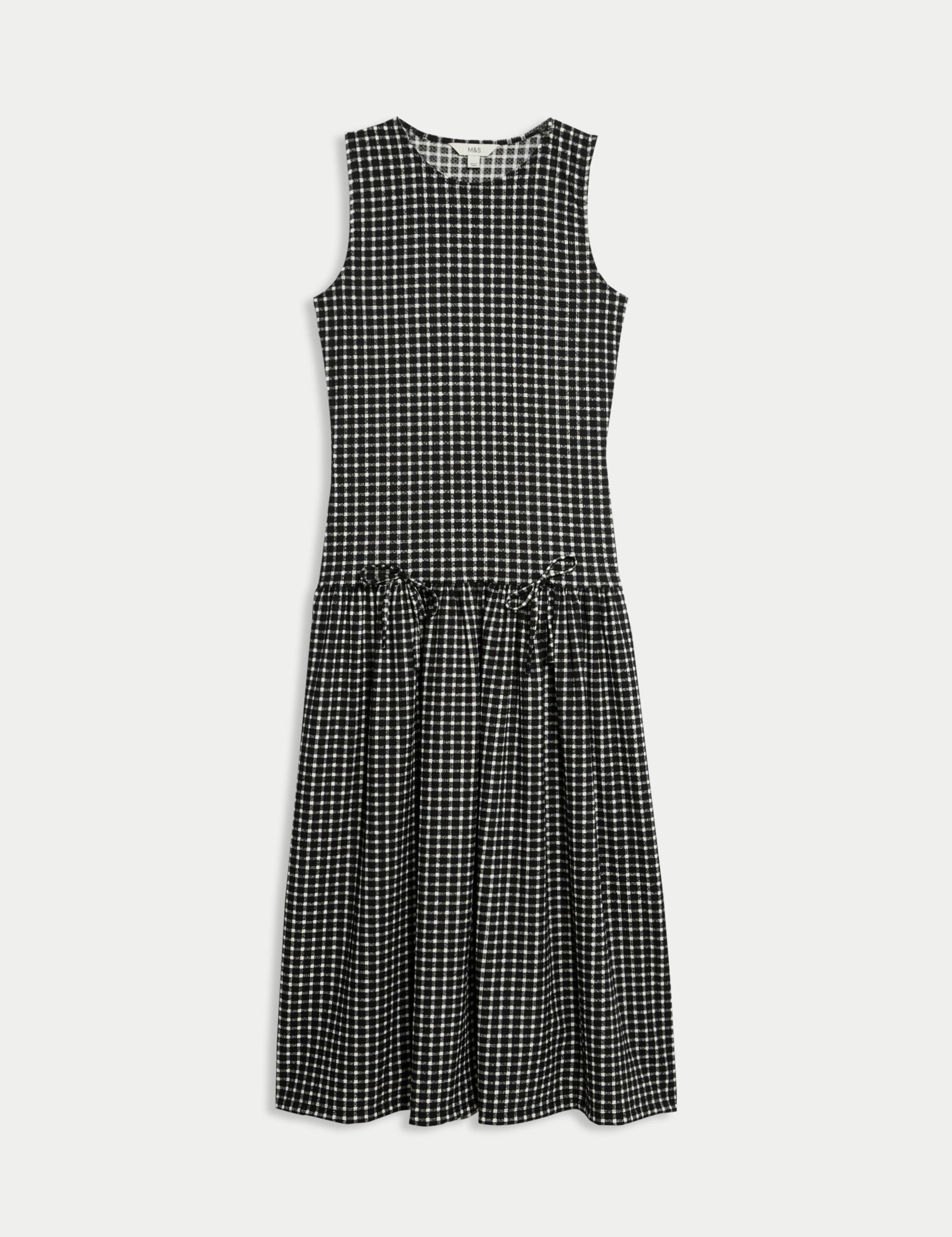 Checked Midi Waisted Dress 2 of 5
