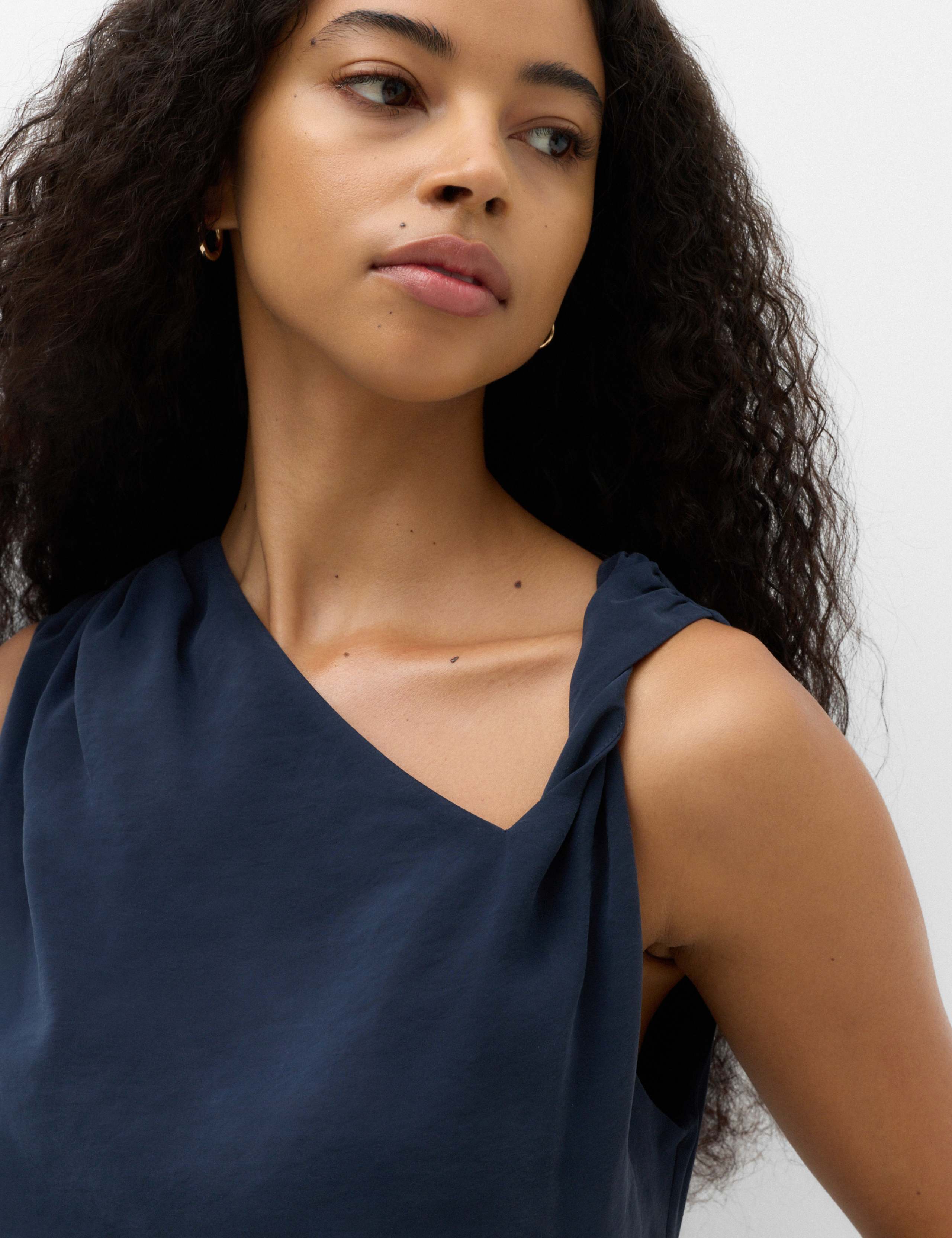 Asymmetric Neck Midi Waisted Dress 6 of 6