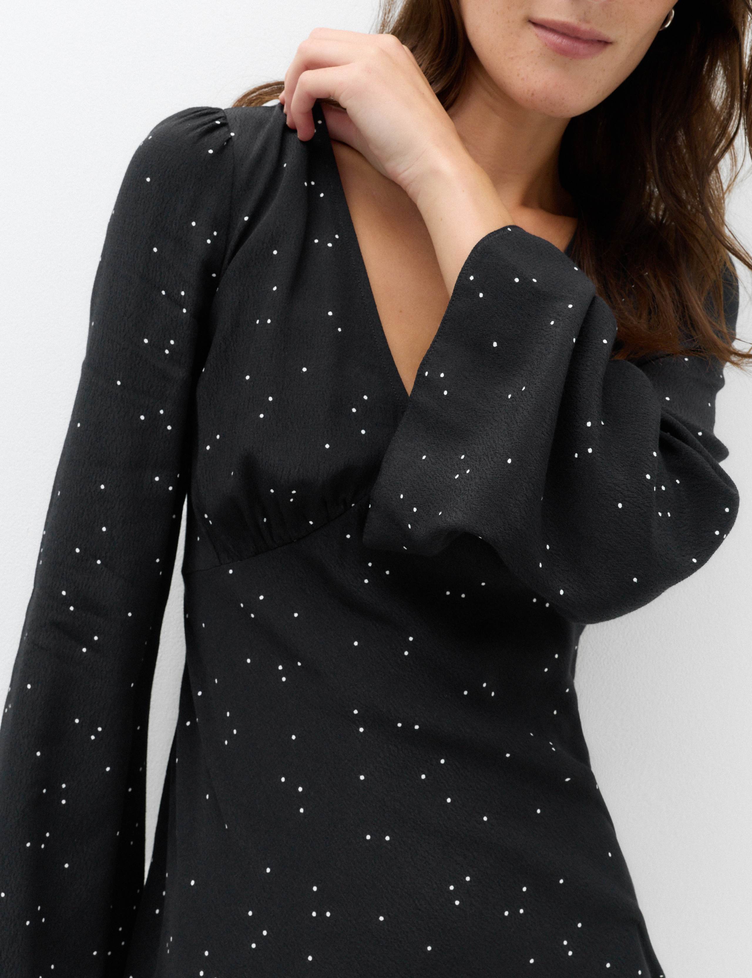 Polka Dot V Neck Mini Tea Dress 5 of 6