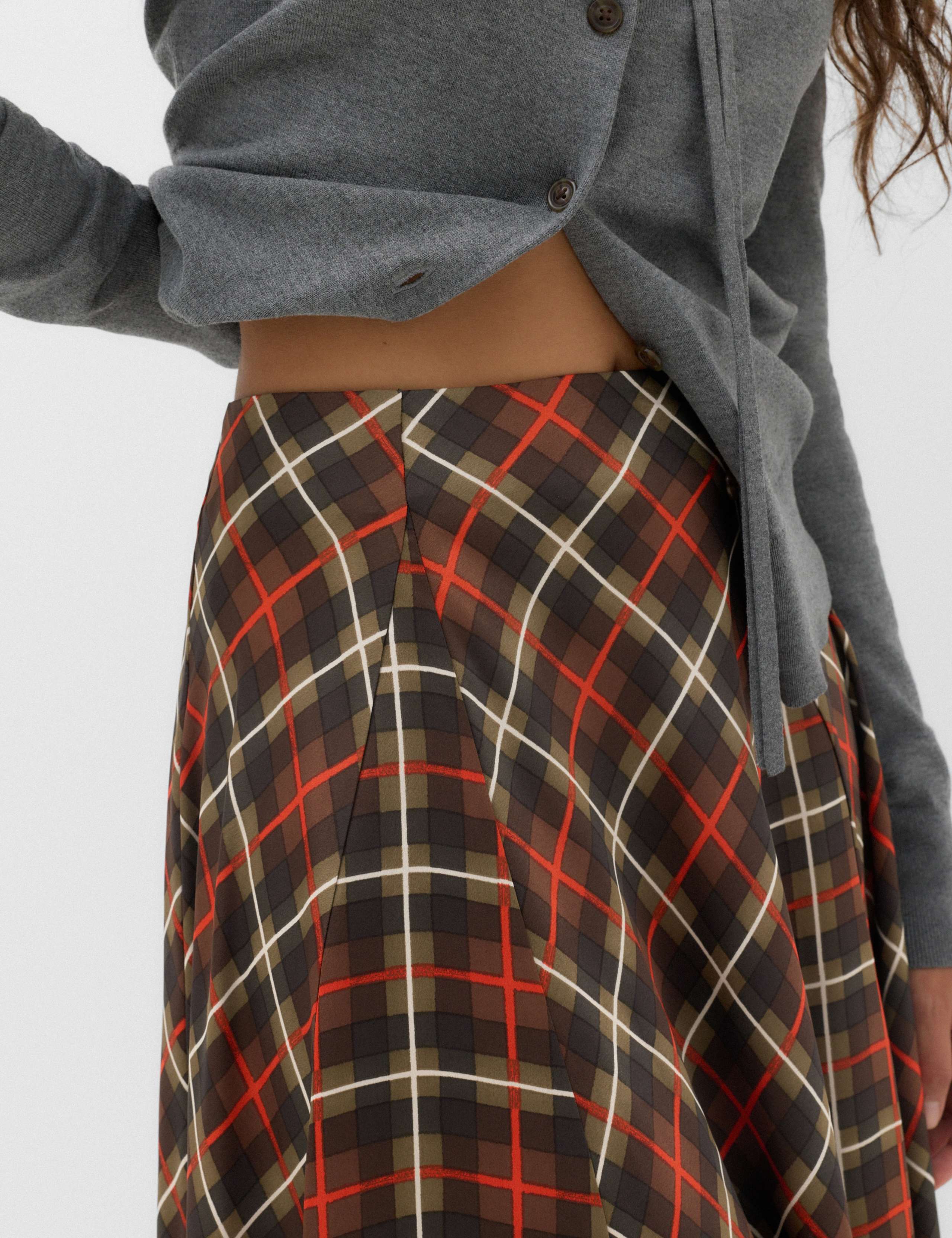 Checked Midi A-Line Skirt 4 of 6
