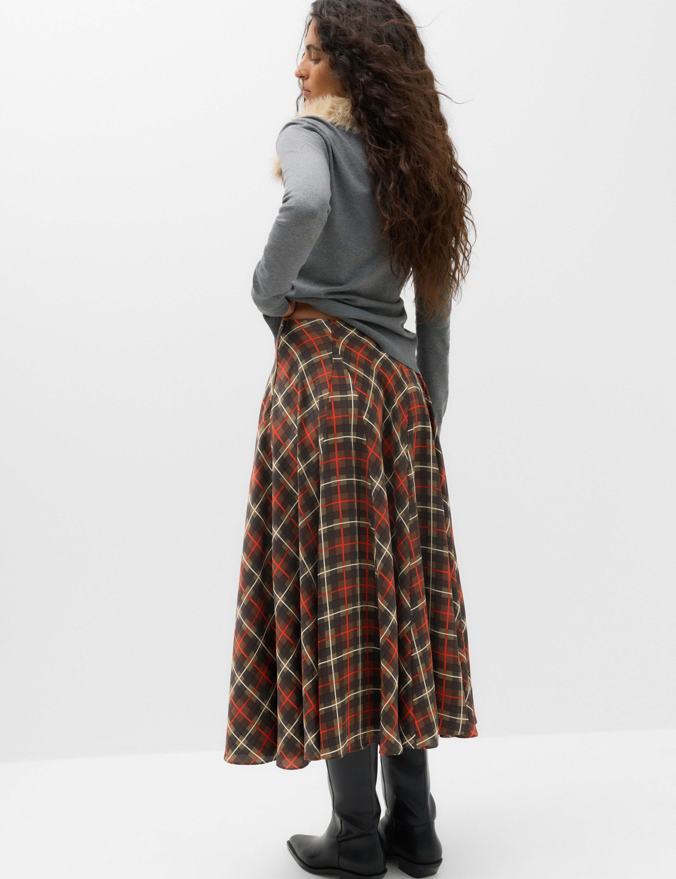 Checked Midi A-Line Skirt 5 of 6