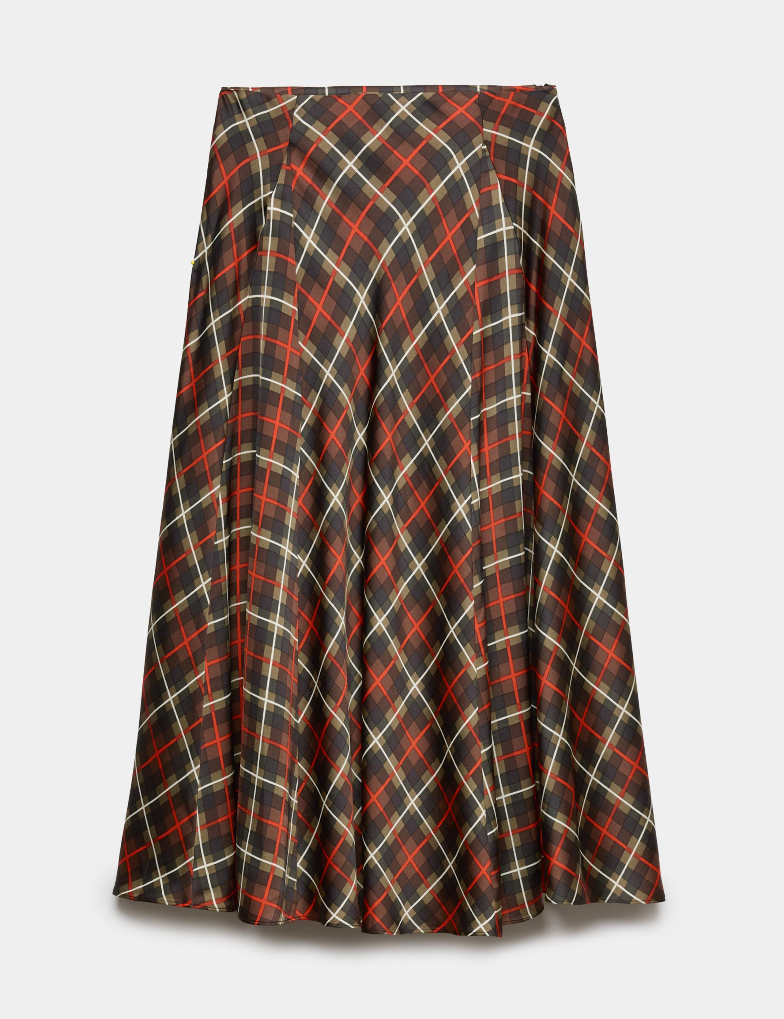 Checked Midi A-Line Skirt 2 of 6
