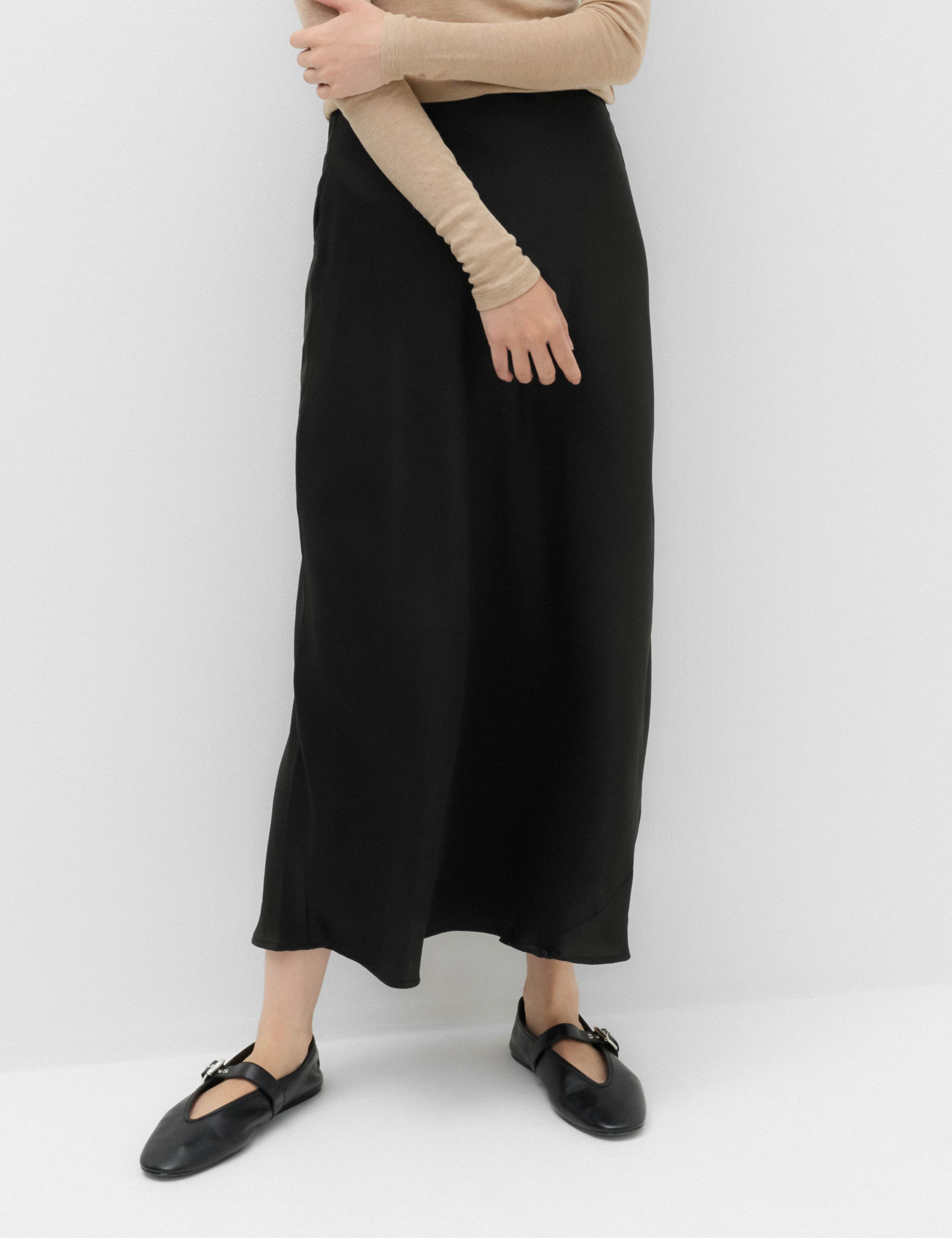 Satin Midi Slip Skirt 3 of 6