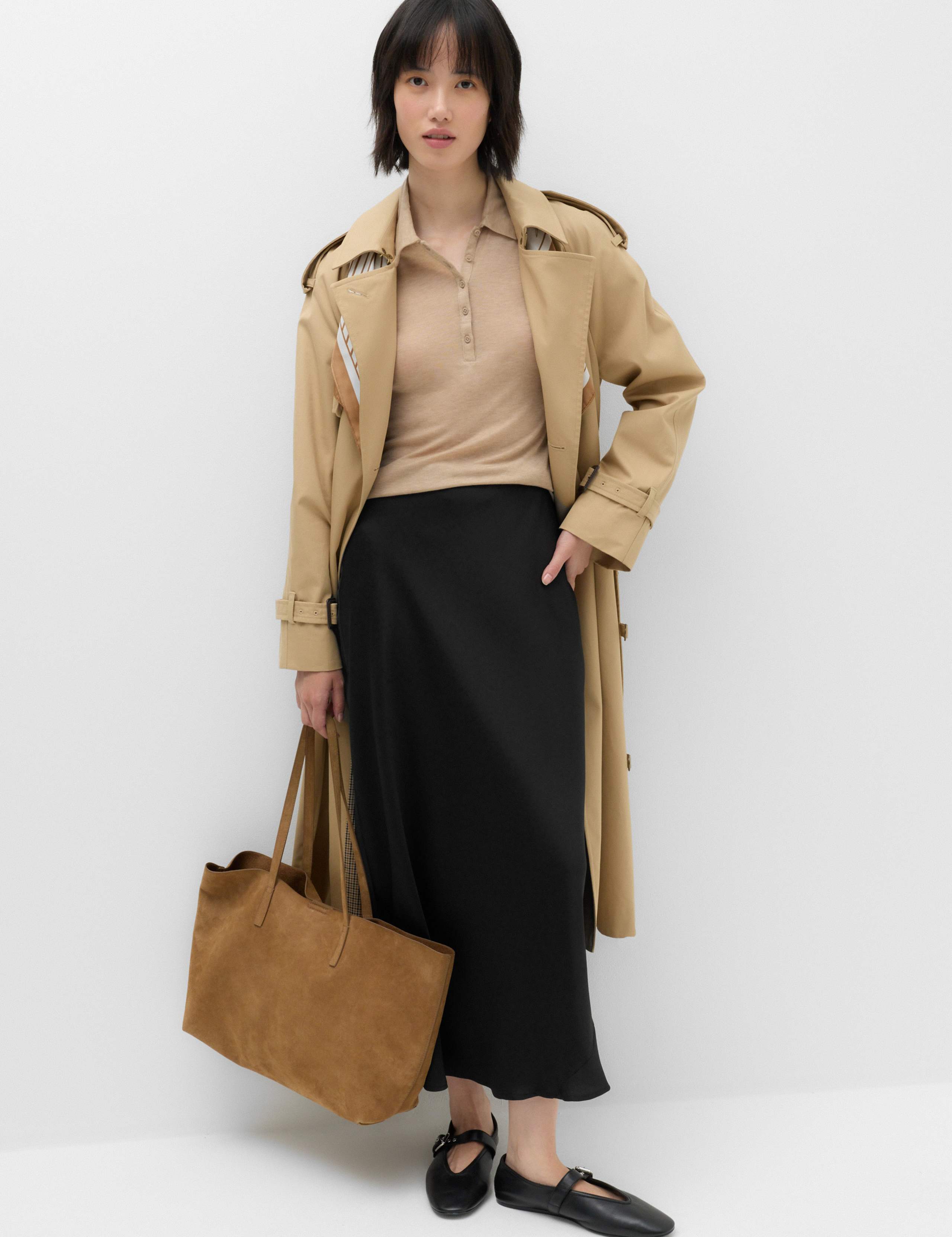 Satin Midi Slip Skirt 6 of 6