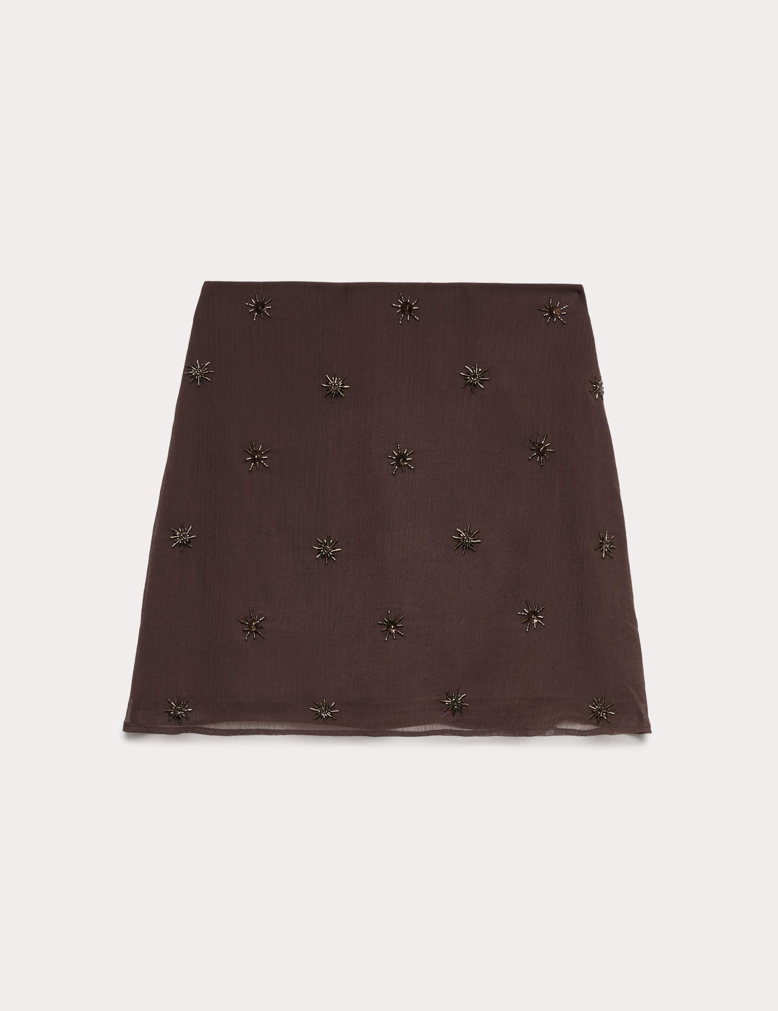 Chiffon Embellished Mini A-Line Skirt 2 of 6